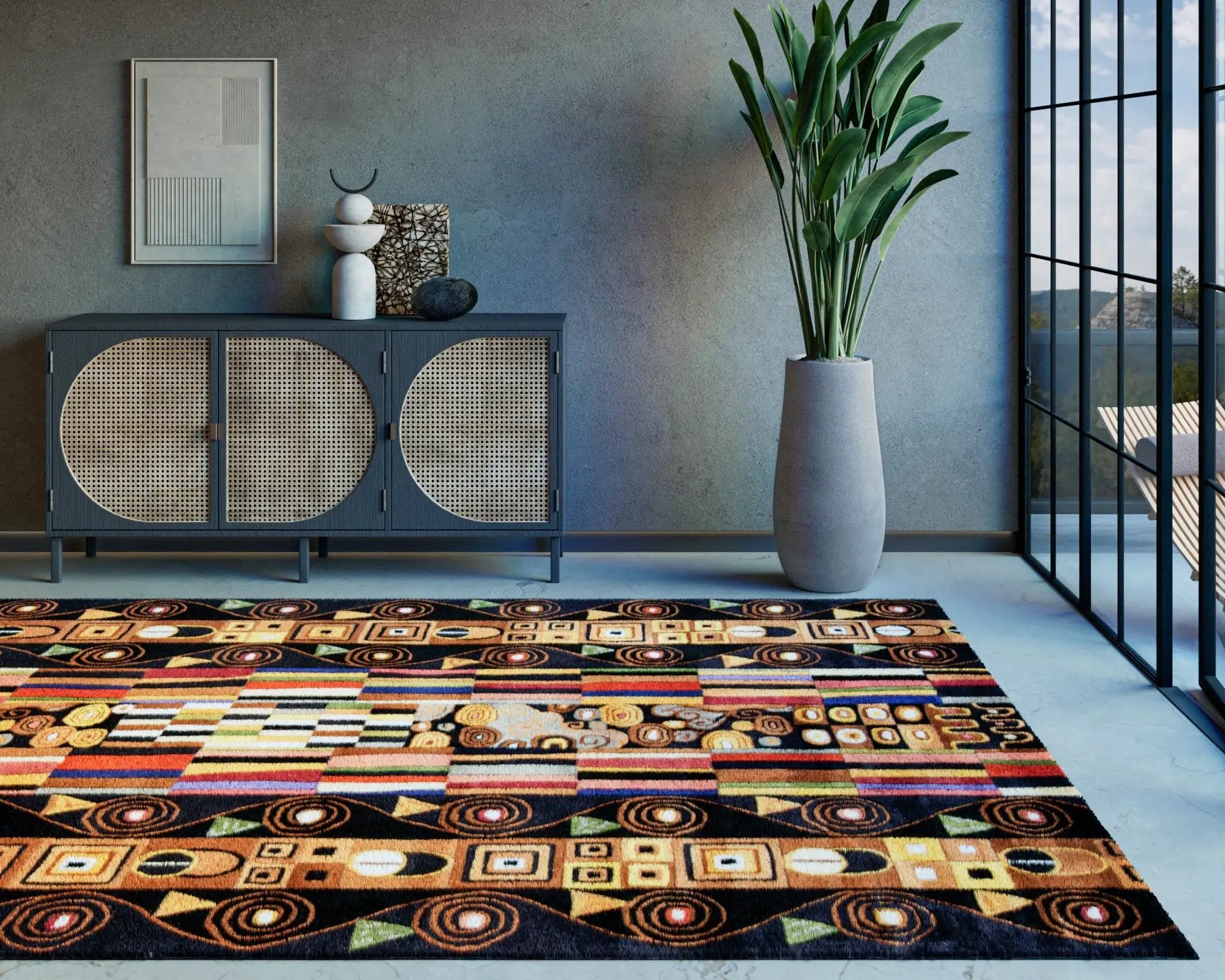 New Wave NW-33 Black Area Rug by Momeni