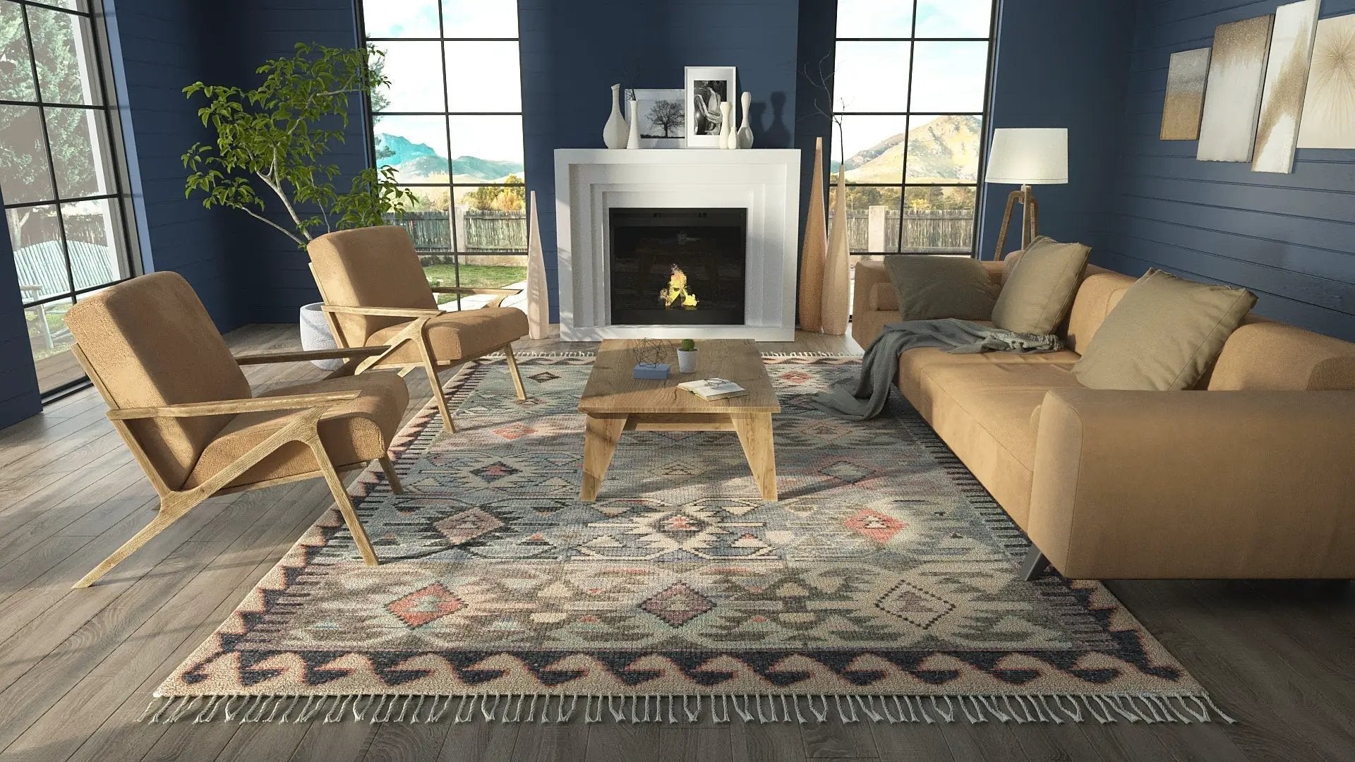 Nomad NOM-1 Blue Area Rug by Momeni