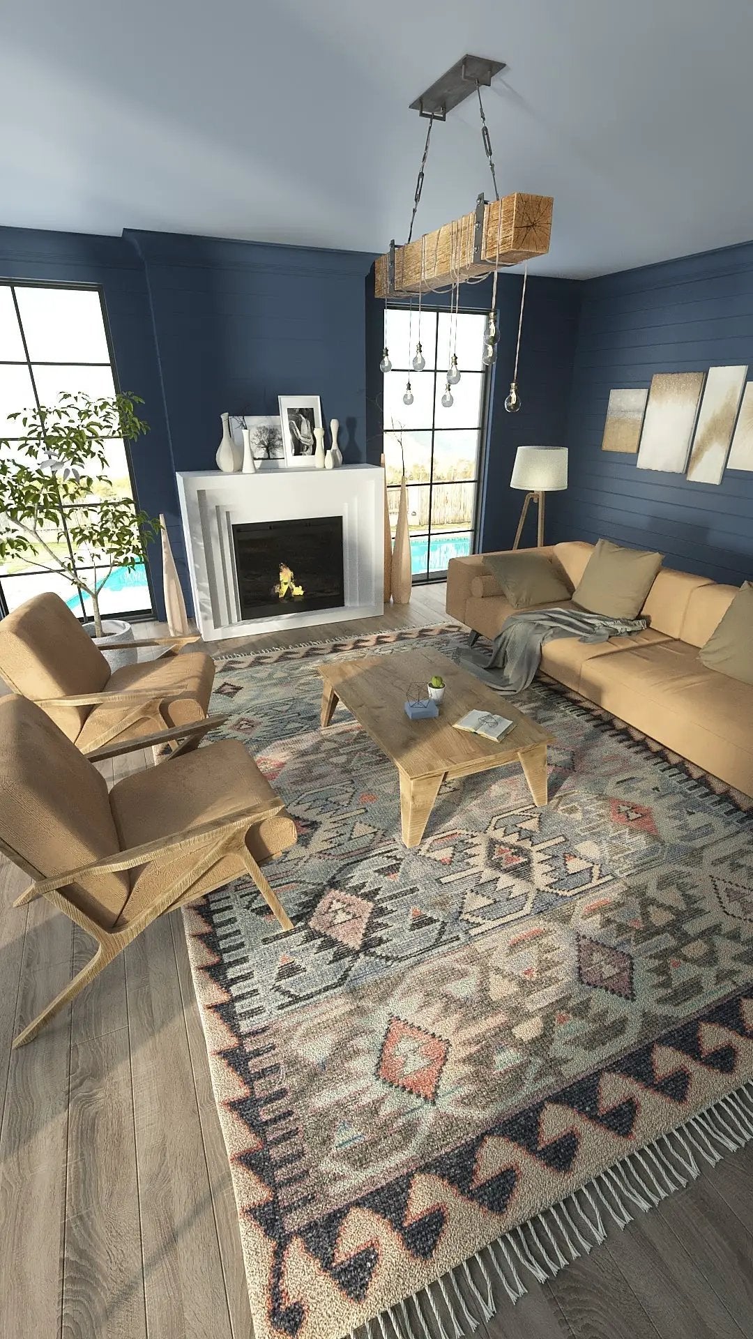 Nomad NOM-1 Blue Area Rug by Momeni