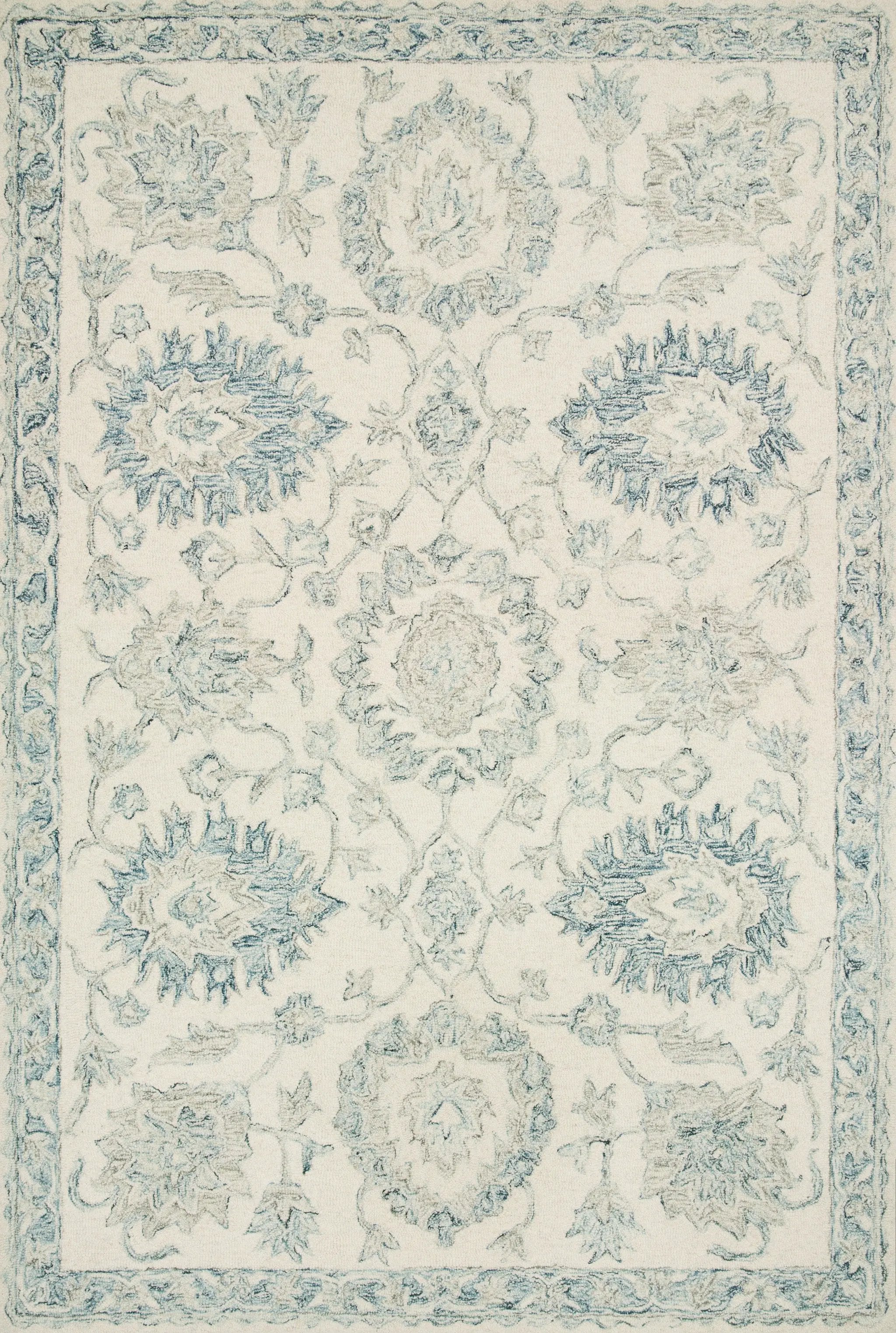 Norabel NOR-04 Ivory / Blue Area Rug by Loloi