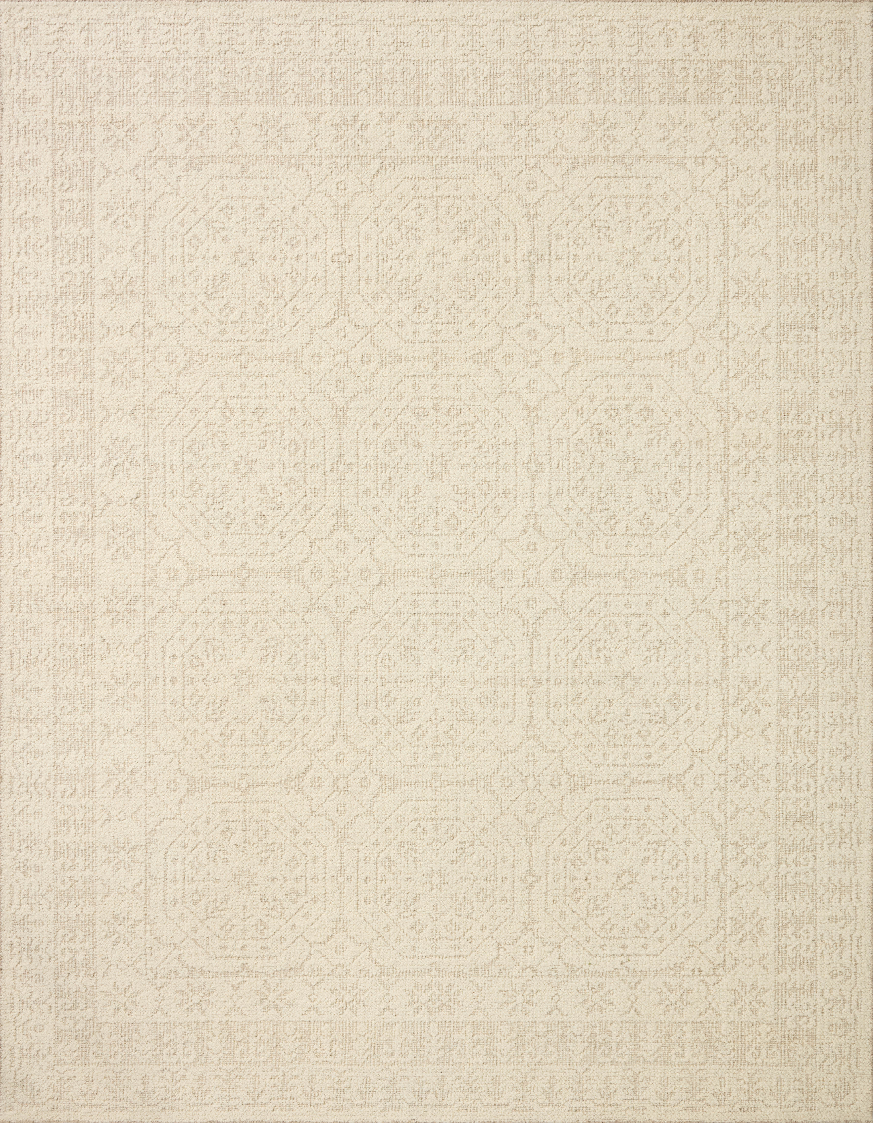 A hand-woven wool area rug featuring traditional design and refined ivory and gentle dove tones, the Novi NVI-01 Ivory / Dove Area Rug adds character to any room