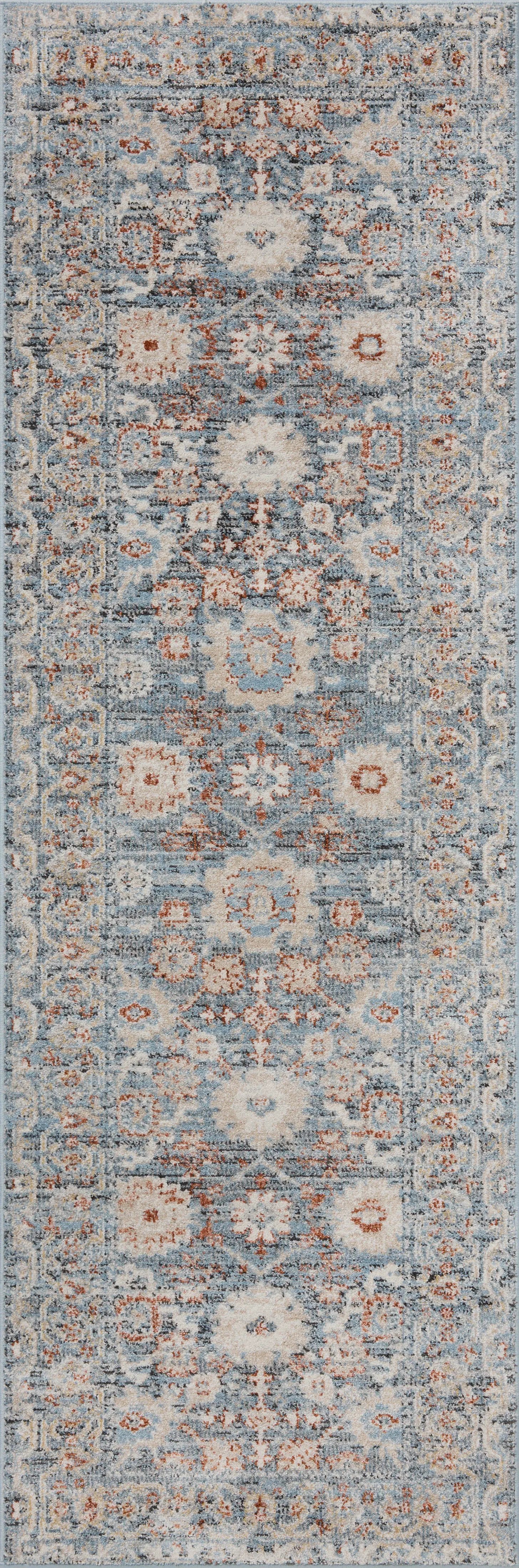 Odette ODT-07 Sky / Rust Area Rug by Loloi