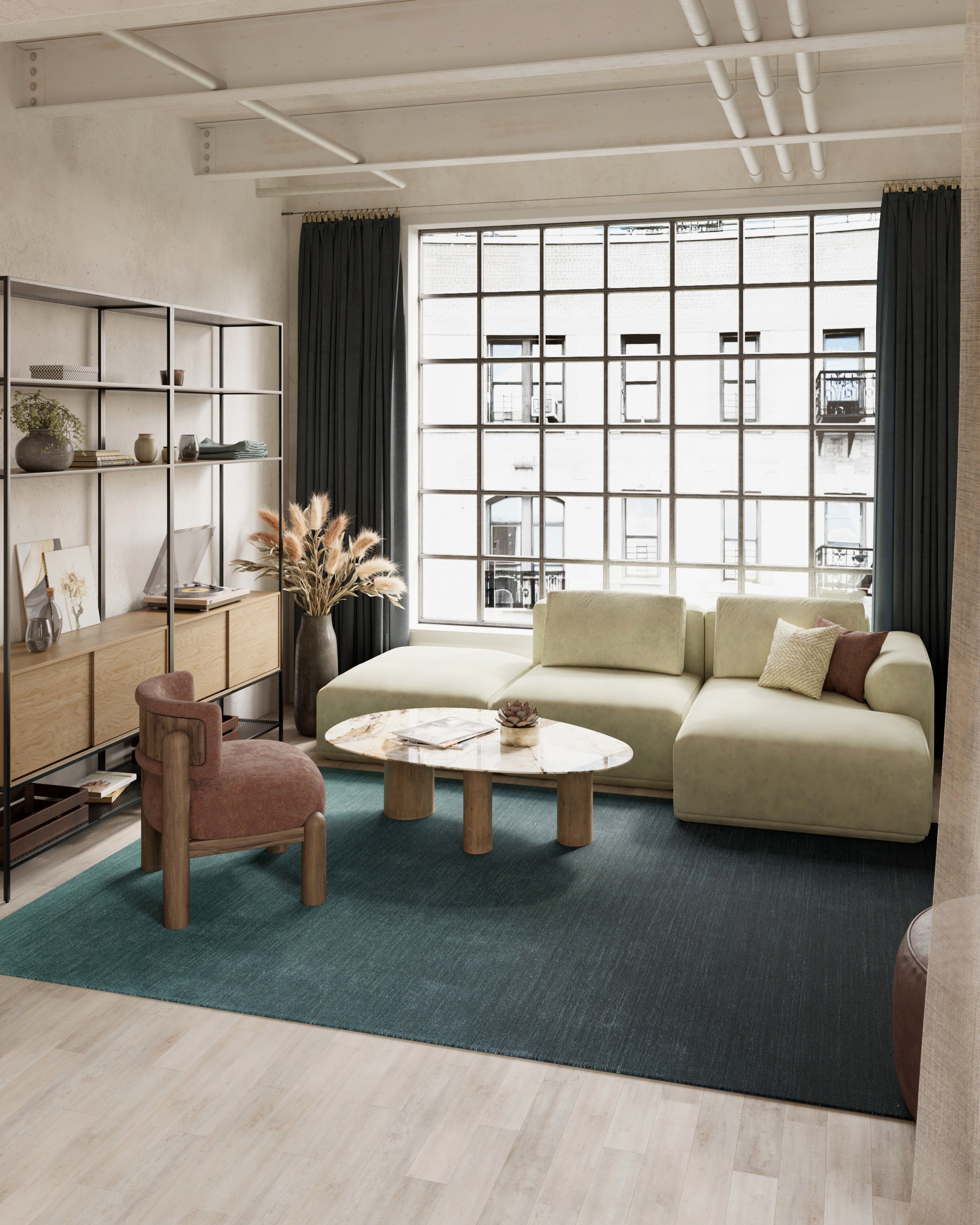 Momeni Ombre OMB-1 Blue Area Rug