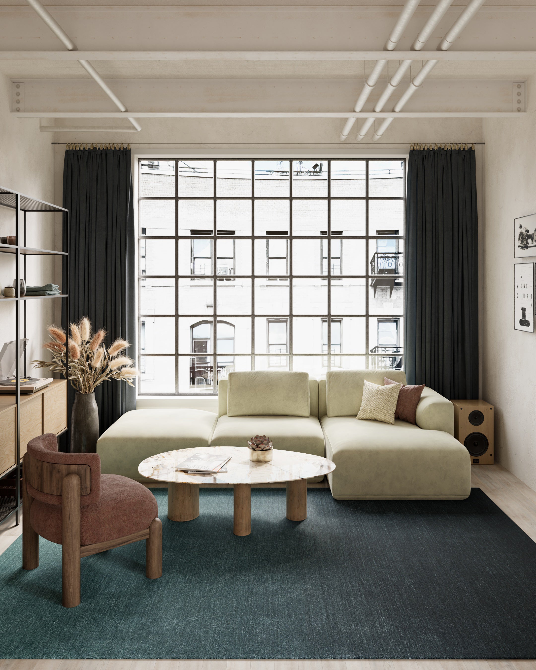 Momeni Ombre OMB-1 Blue Area Rug