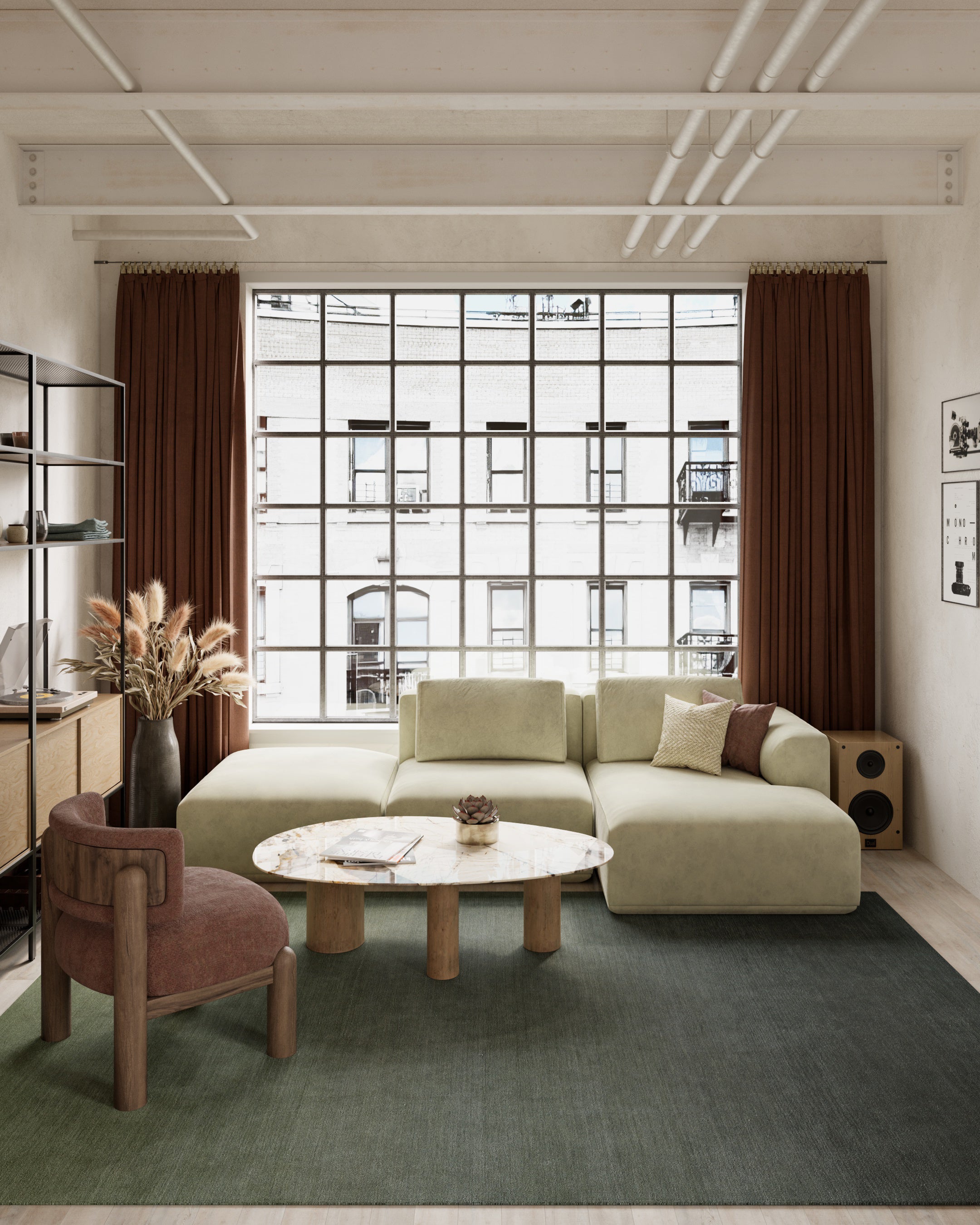 Momeni Ombre OMB-1 Green Area Rug