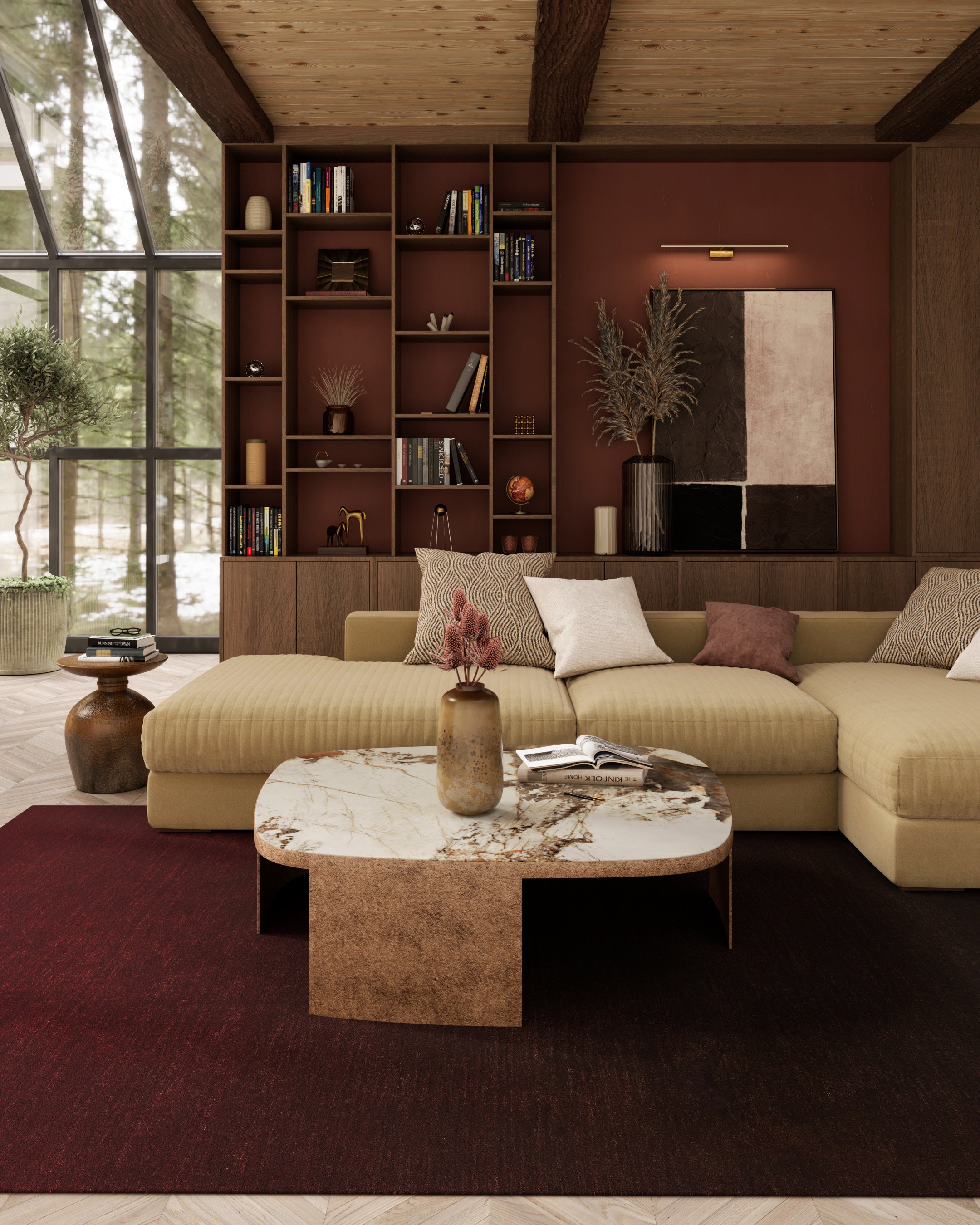 Momeni Ombre OMB-1 Wine Area Rug