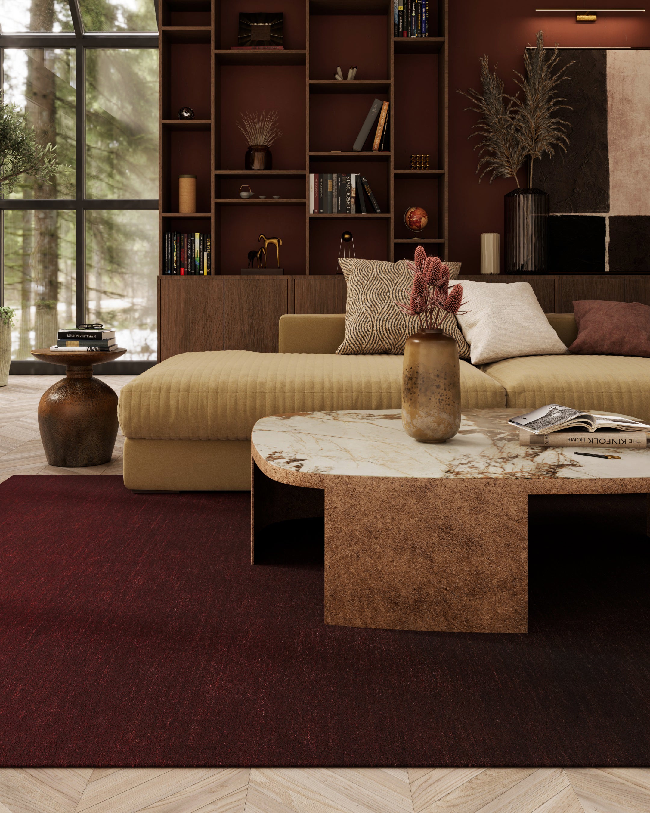 Momeni Ombre OMB-1 Wine Area Rug