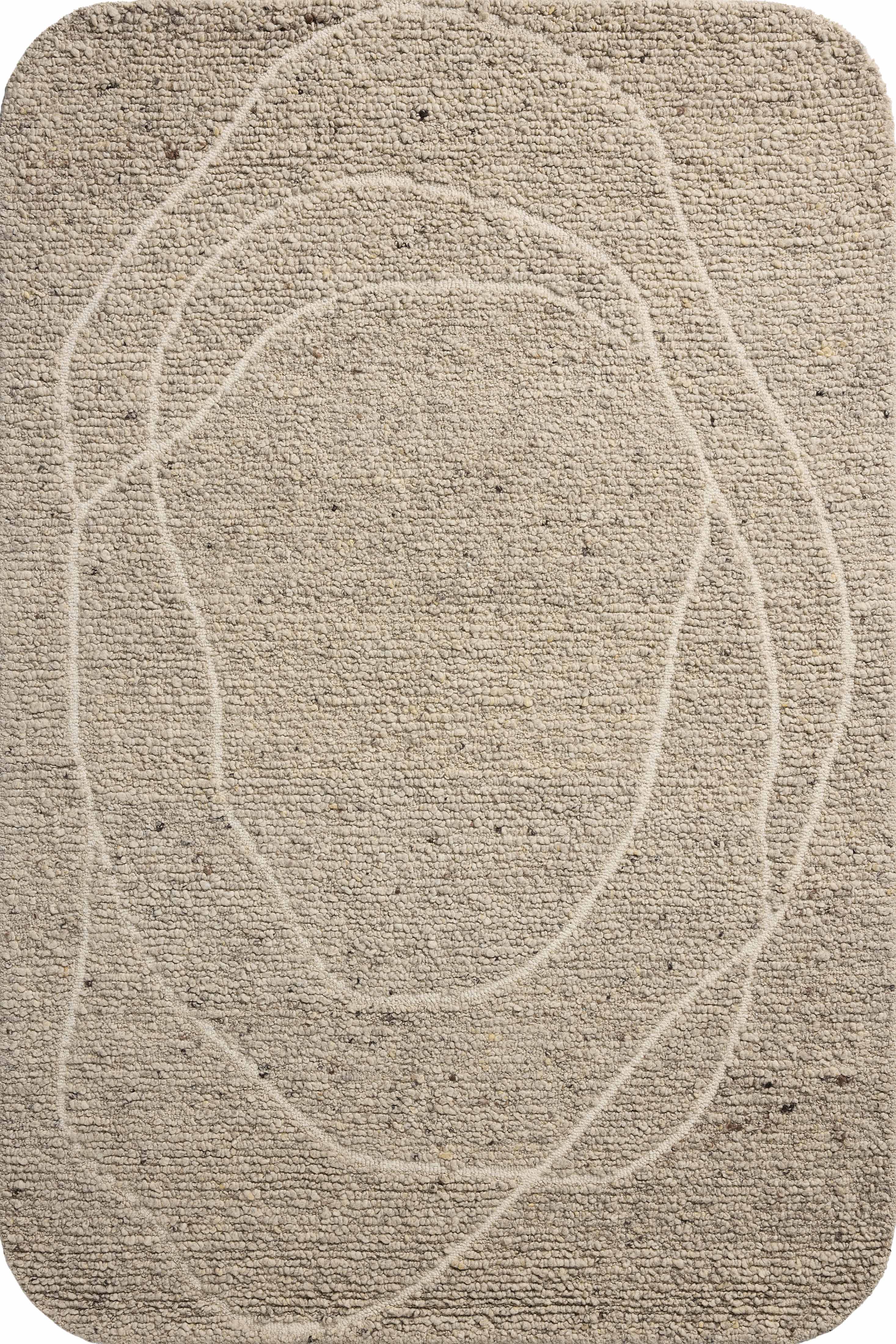 The Otis OTT-01 Oatmeal / Ivory Area Rug pairs cozy oatmeal and refined ivory tones and linear patterns in a hand-tufted wool area rug