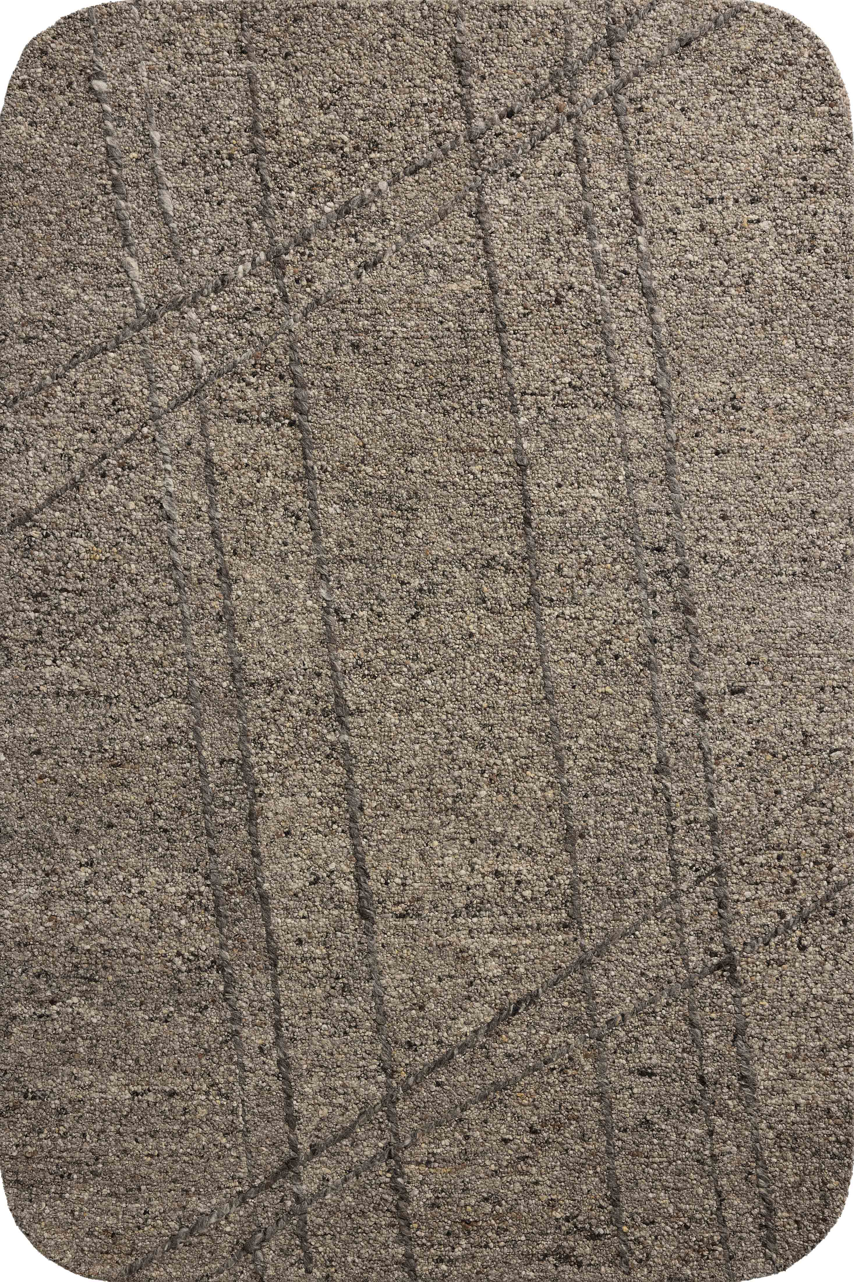 Crafted as a hand-tufted wool area rug, the Otis OTT-02 Stone / Pebble Area Rug brings grounding stone and subtle pebble warmth and linear character to your space