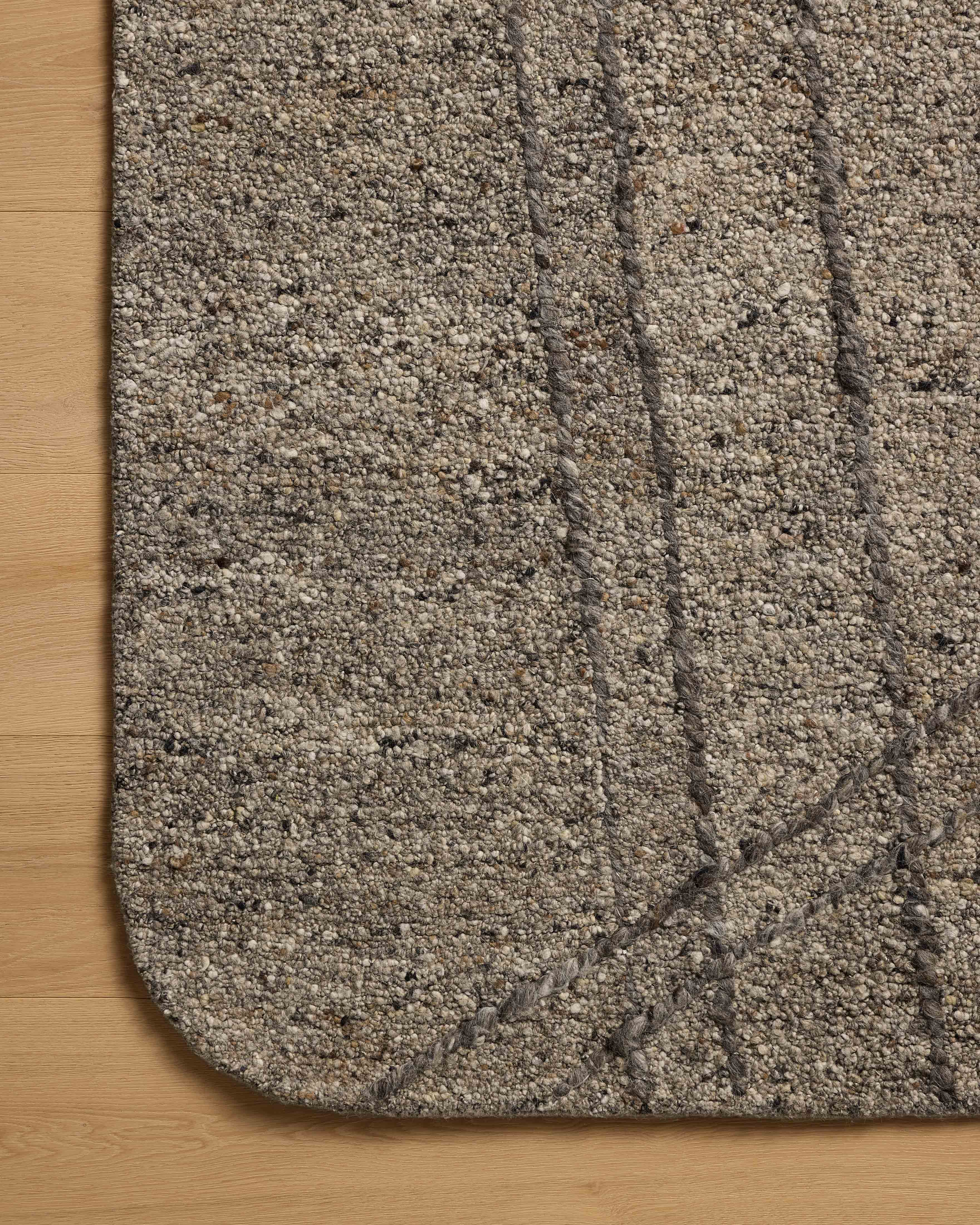 Crafted as a hand-tufted wool area rug, the Otis OTT-02 Stone / Pebble Area Rug brings grounding stone and subtle pebble warmth and linear character to your space