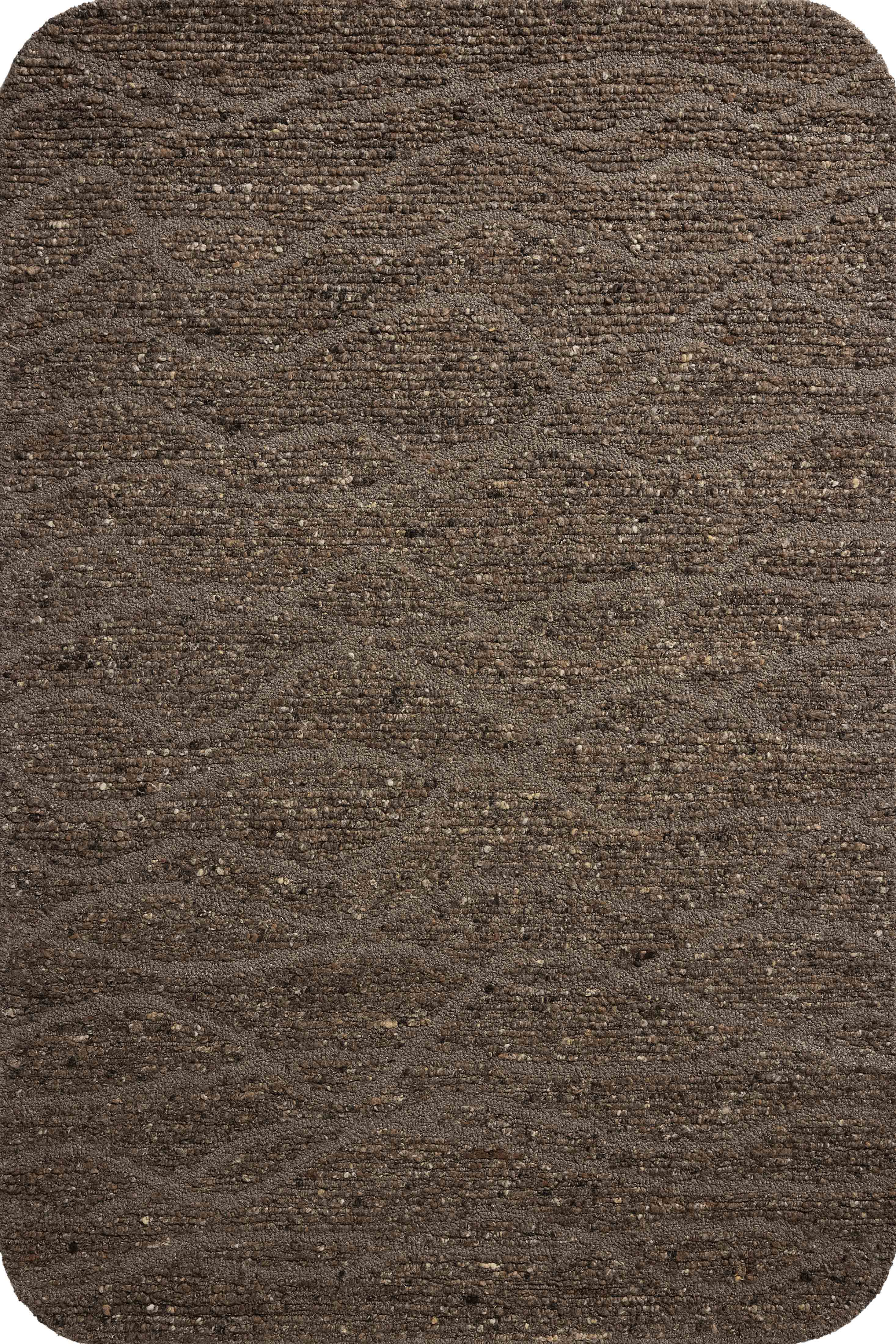 The Otis OTT-04 Bark / Brown Area Rug blends grounded bark and brown tones and linear motifs into a hand-tufted wool area rug with timeless appeal