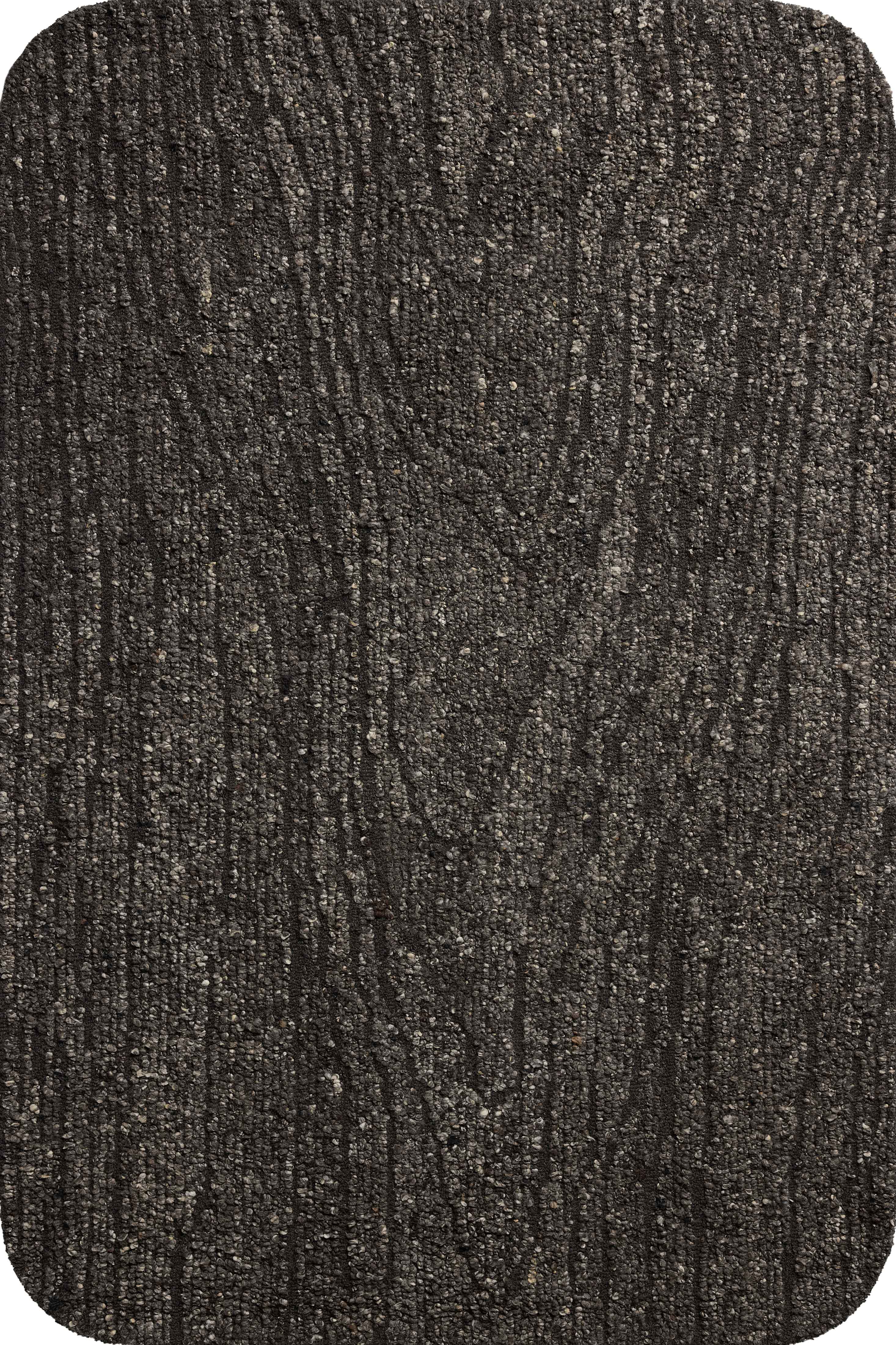 A stunning hand-tufted wool area rug with linear detail, the Otis OTT-05 Charcoal / Granite Area Rug features deep charcoal and striking granite tones for a polished look