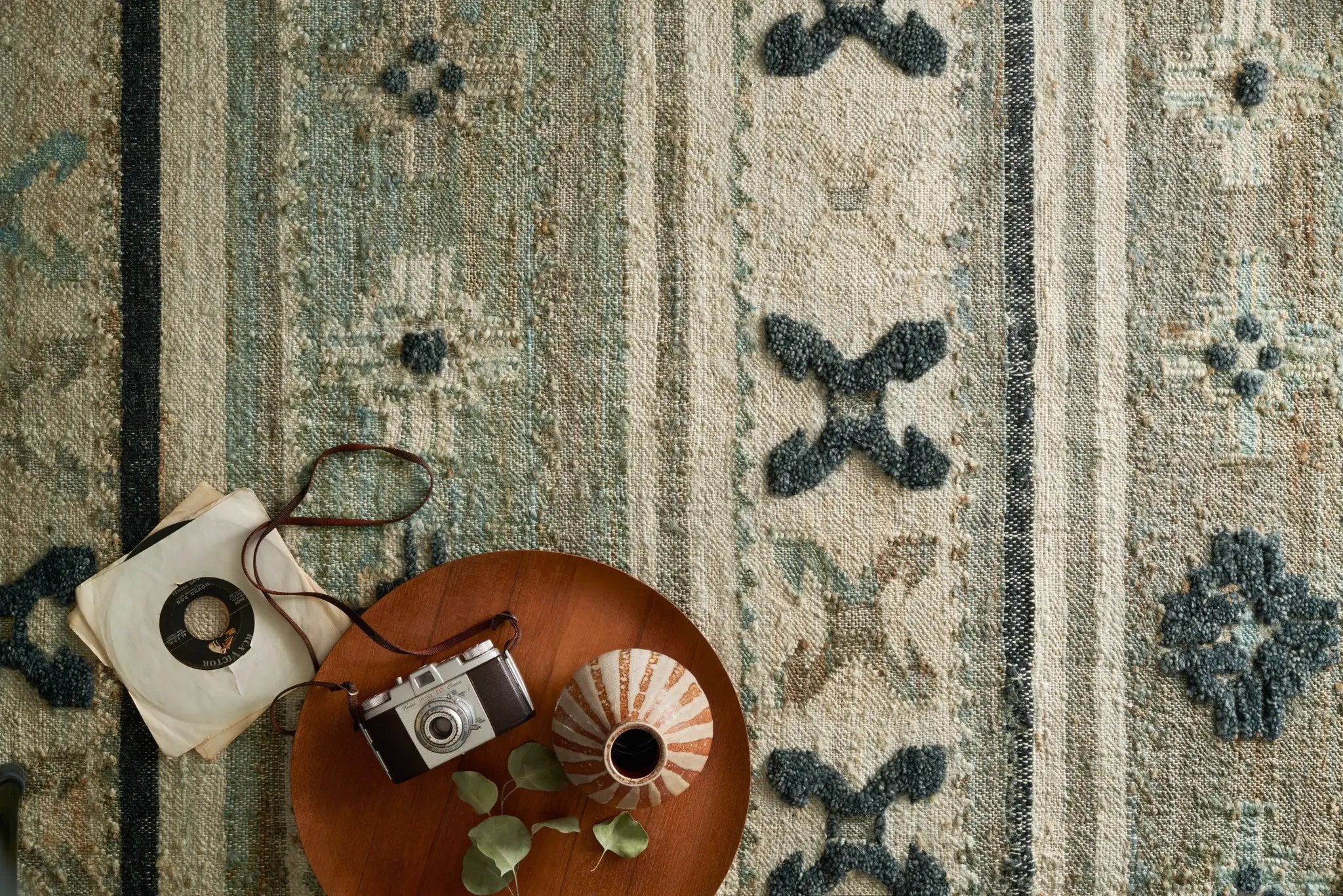 Owen OW-01 Aqua / Ink Area Rug by Loloi
