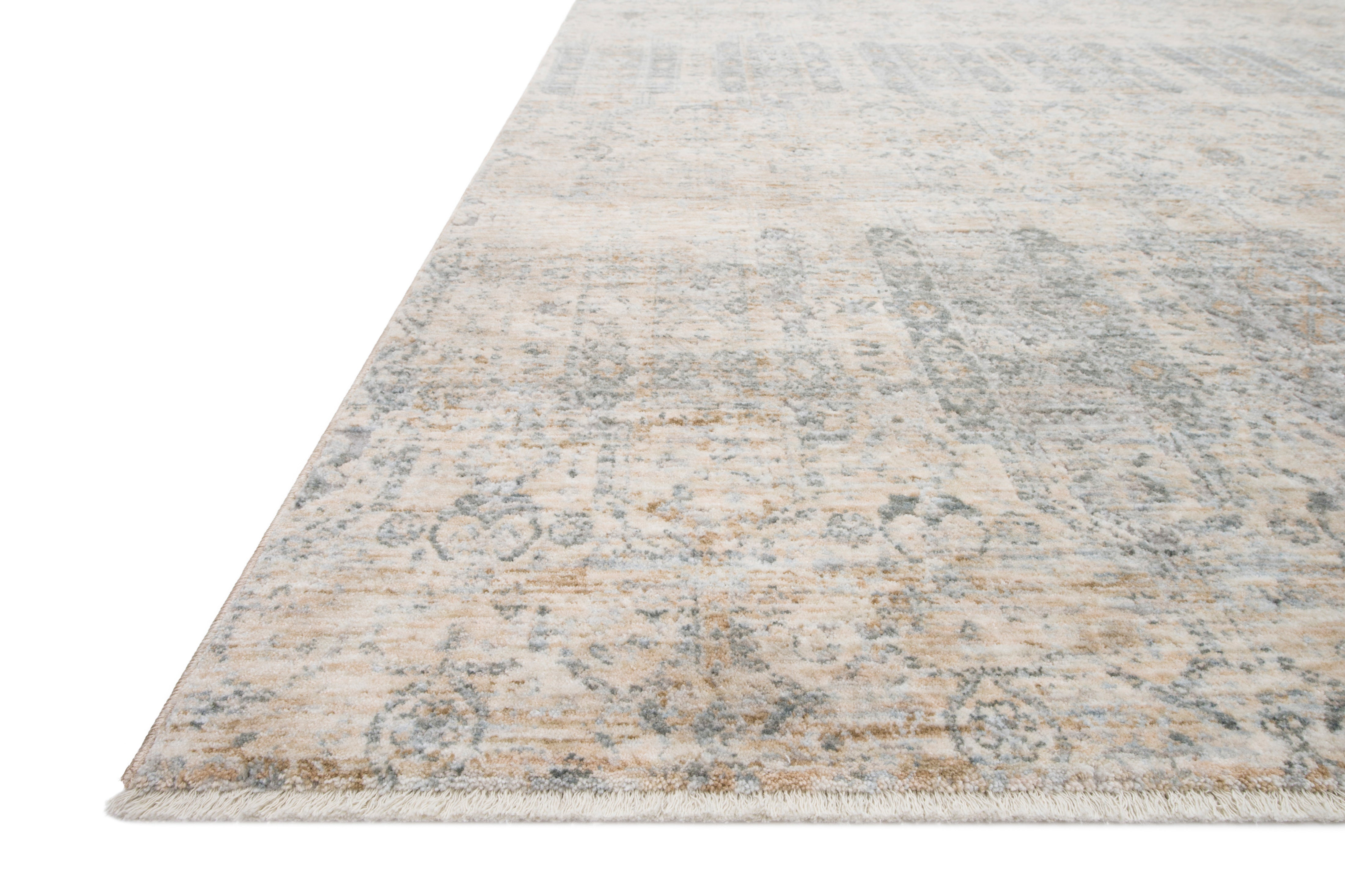 Pandora PAN-02 Ivory/Mist Area Rug, power-loomed polyester, high-low texture, timeless contemporary design