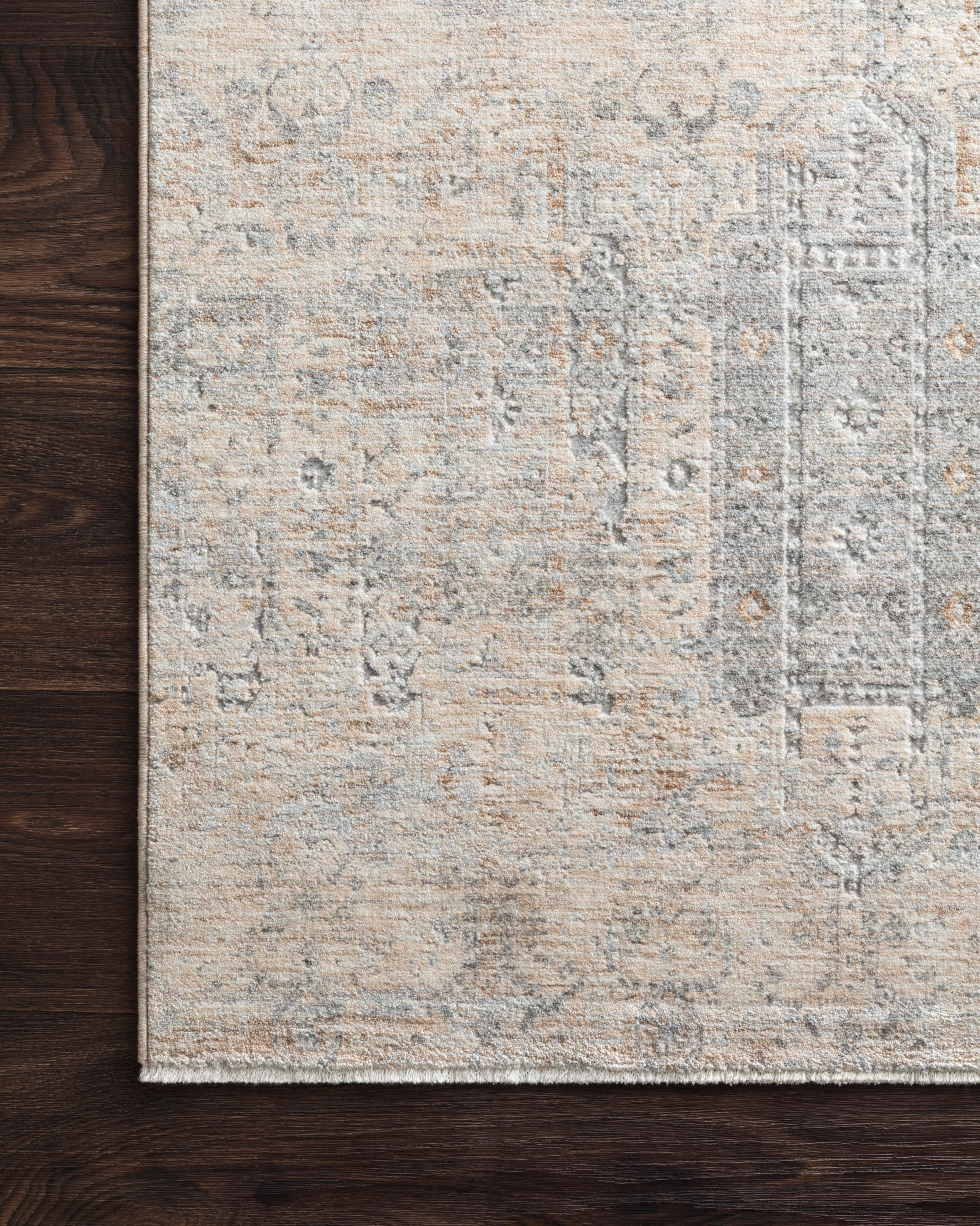 Pandora PAN-02 Ivory/Mist Area Rug, power-loomed polyester, high-low texture, timeless contemporary design