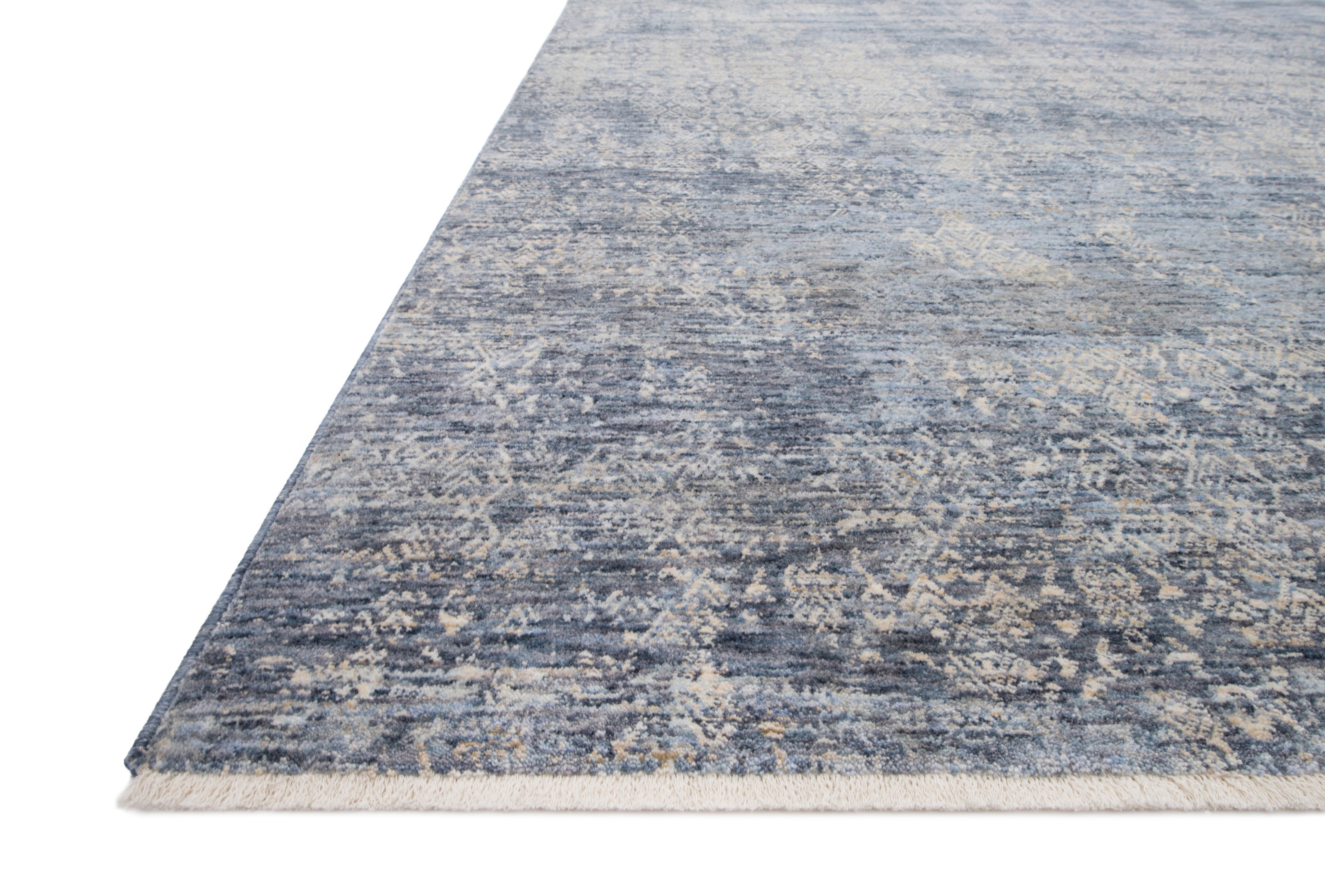 Pandora PAN-03 Dark Blue Area Rug, power-loomed polyester, high-low texture, plush modern classic