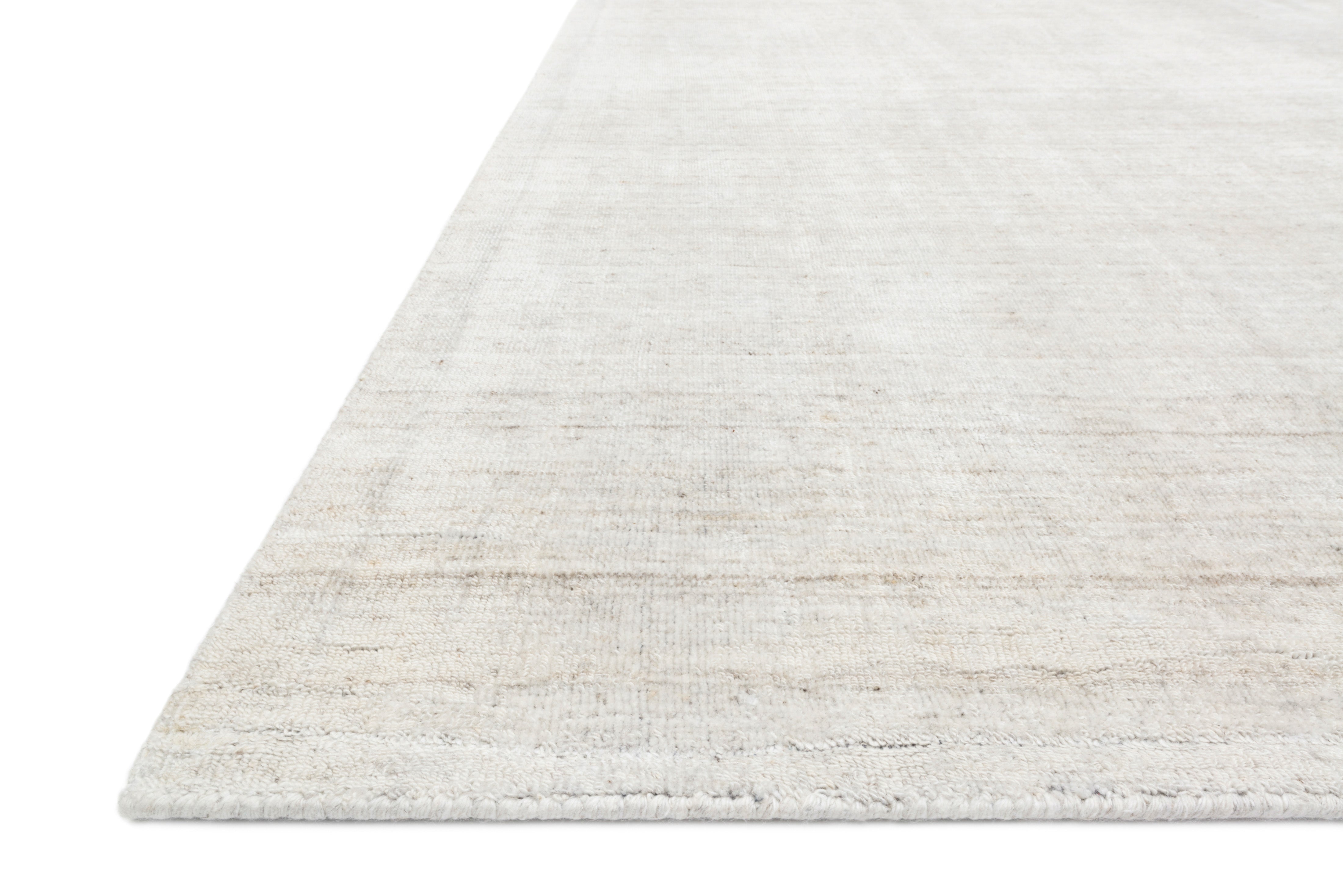 Pasadena PAS-01 Bone Area Rug, hand-loomed wool and viscose, plush pile, soft bone hues