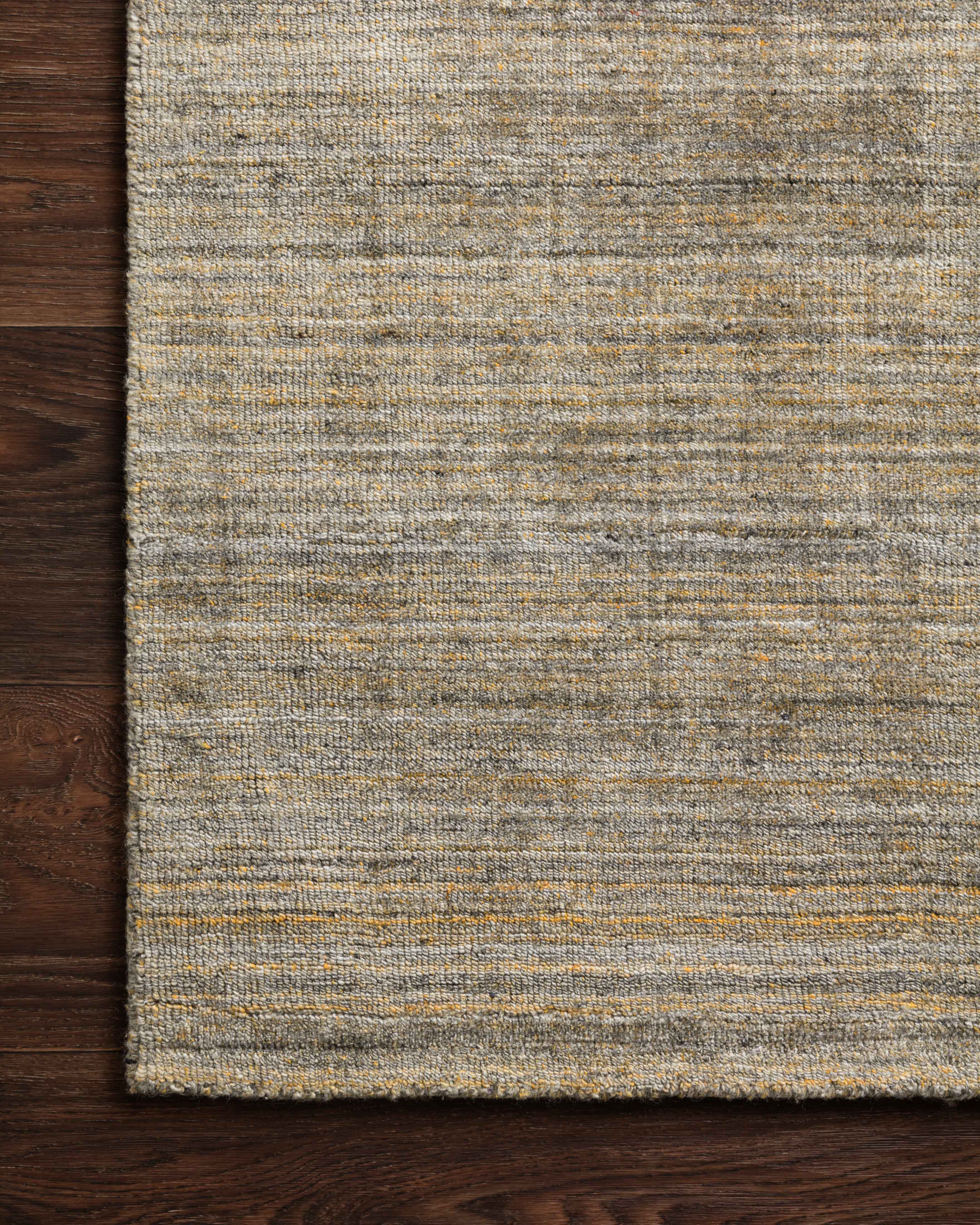 Pasadena PAS-01 Gold Area Rug, hand-loomed wool and viscose, plush pile, golden abrash tones