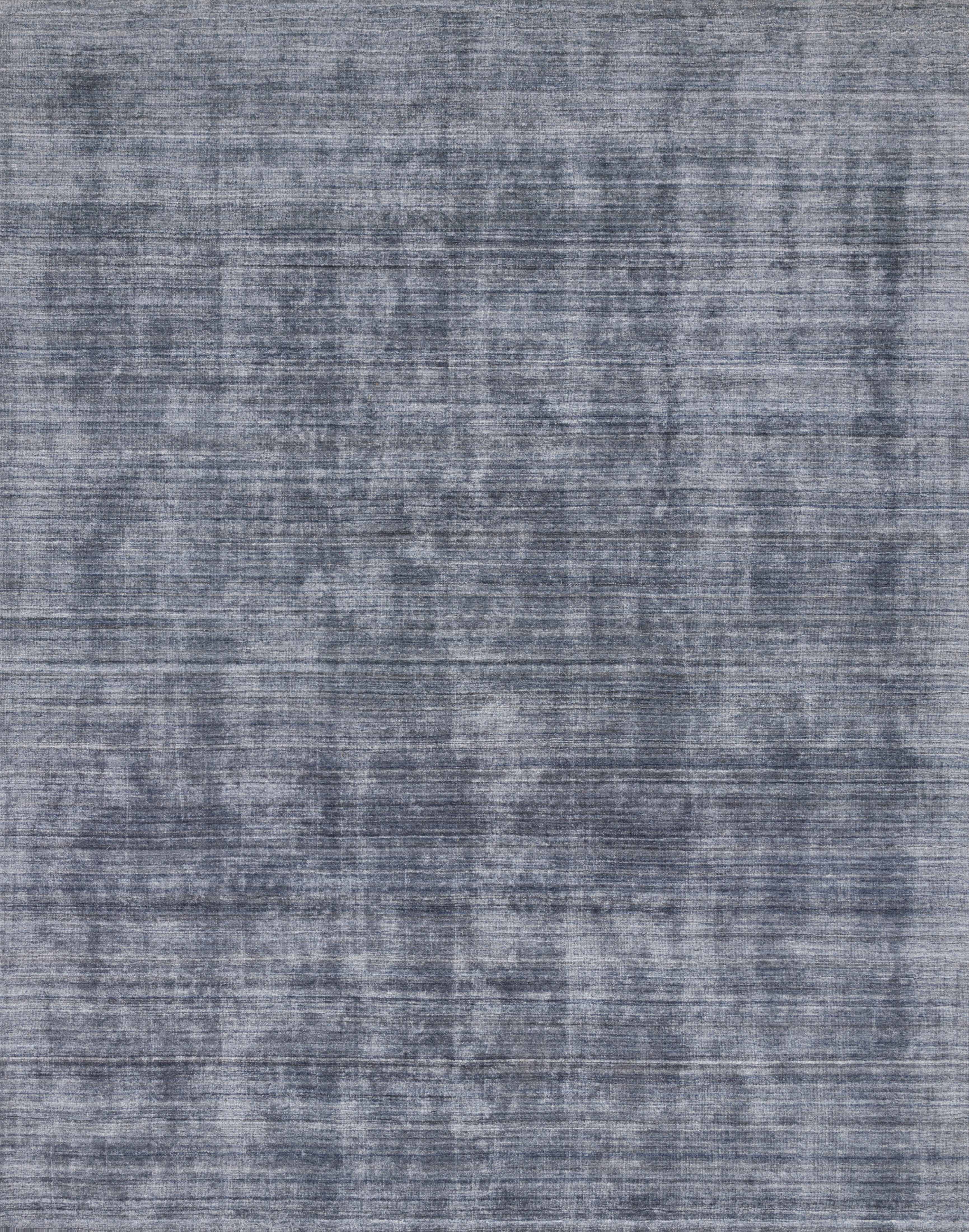 Pasadena PAS-01 Indigo Area Rug, hand-loomed wool and viscose, plush pile, deep indigo hues