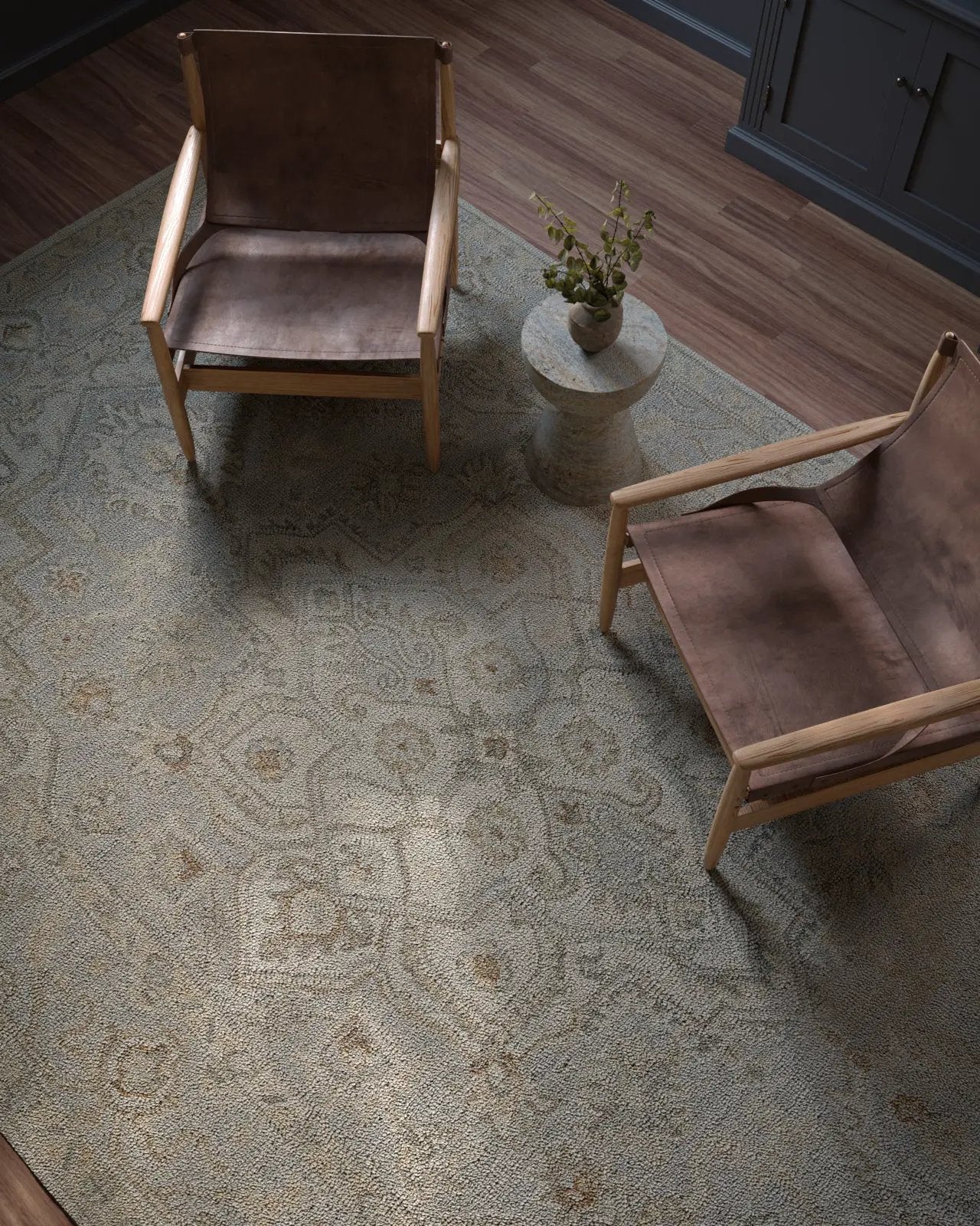 Pasha PSH-1 Light-Blue Area Rug by Momeni
