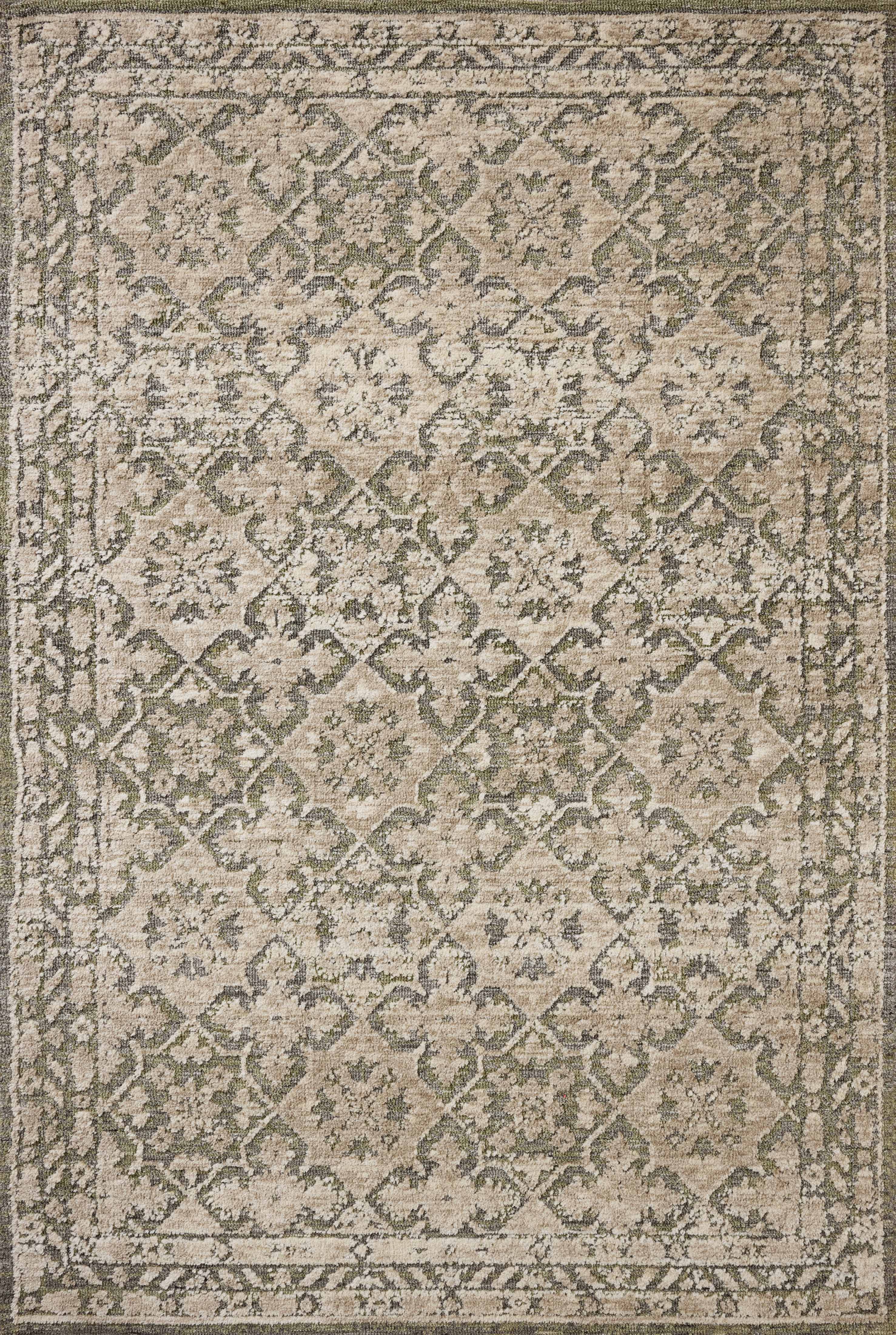 Finished in calming sage and grounding stone tones with traditional styling, the Percival PCV-07 Sage / Stone Area Rug is a power-loomed polyester area rug for modern living