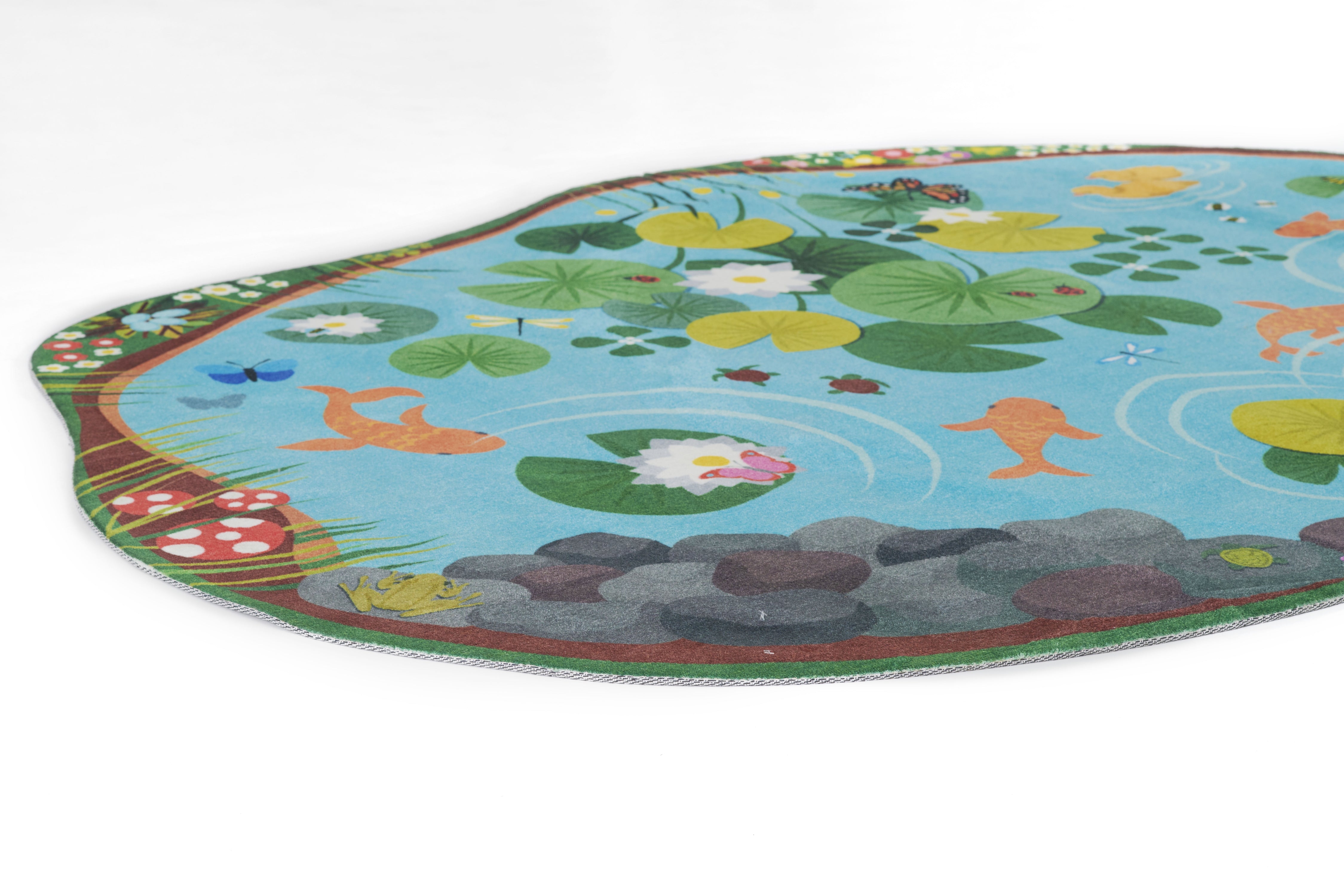 Momeni Playground PLY-1 Pond Blue Kid Rug