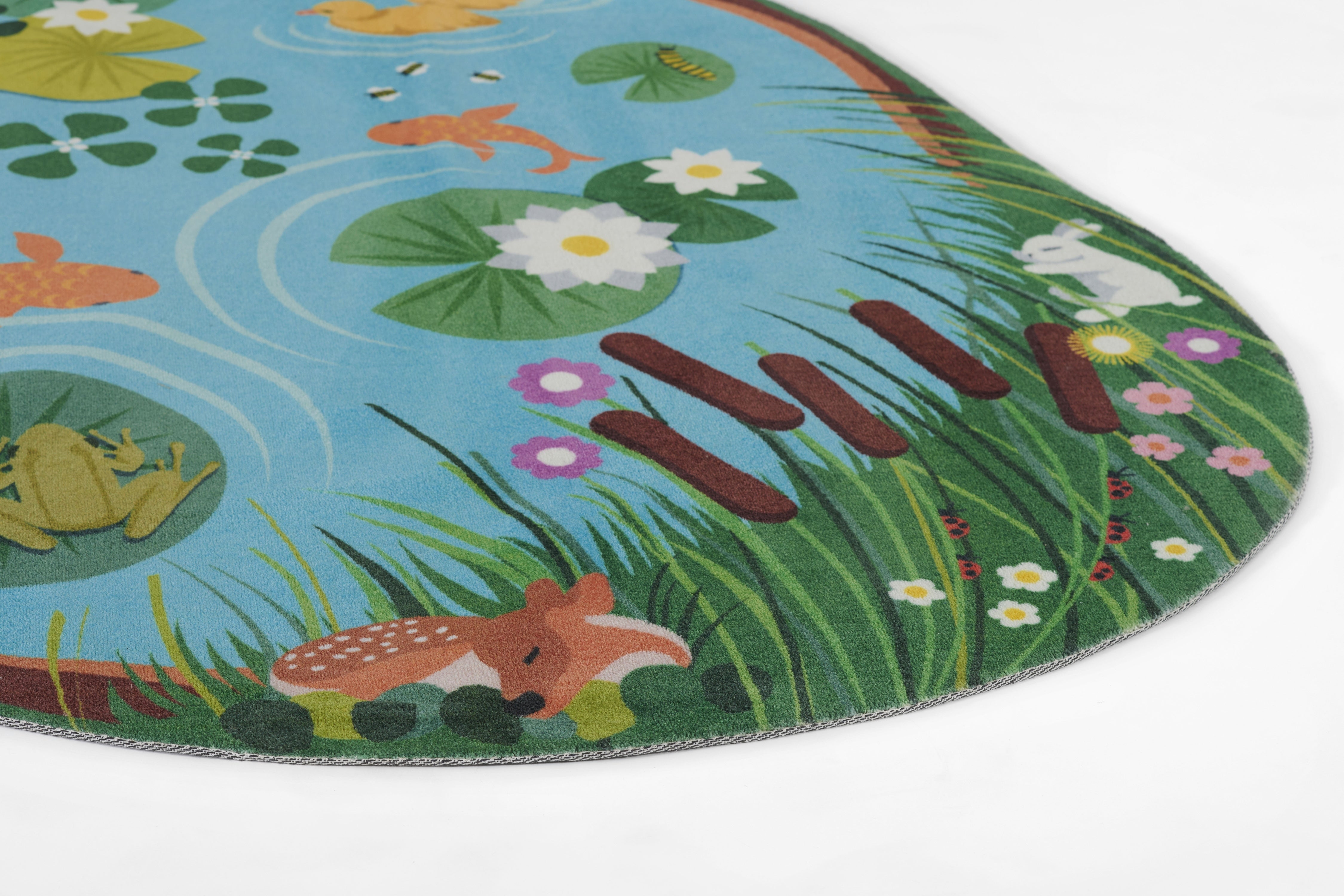 Momeni Playground PLY-1 Pond Blue Kid Rug