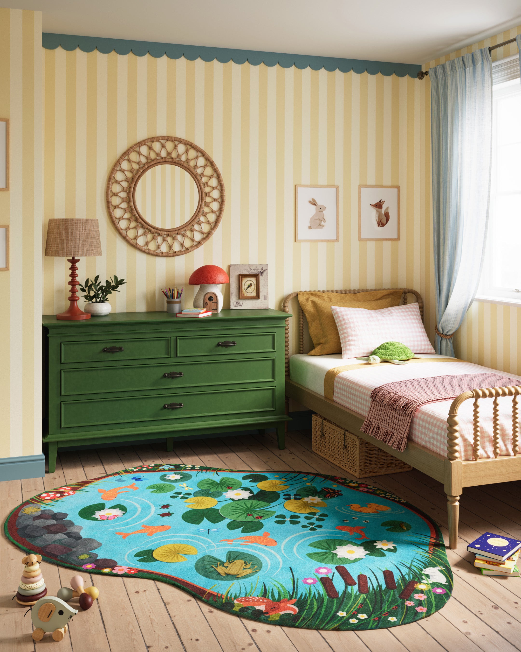 Momeni Playground PLY-1 Pond Blue Kid Rug