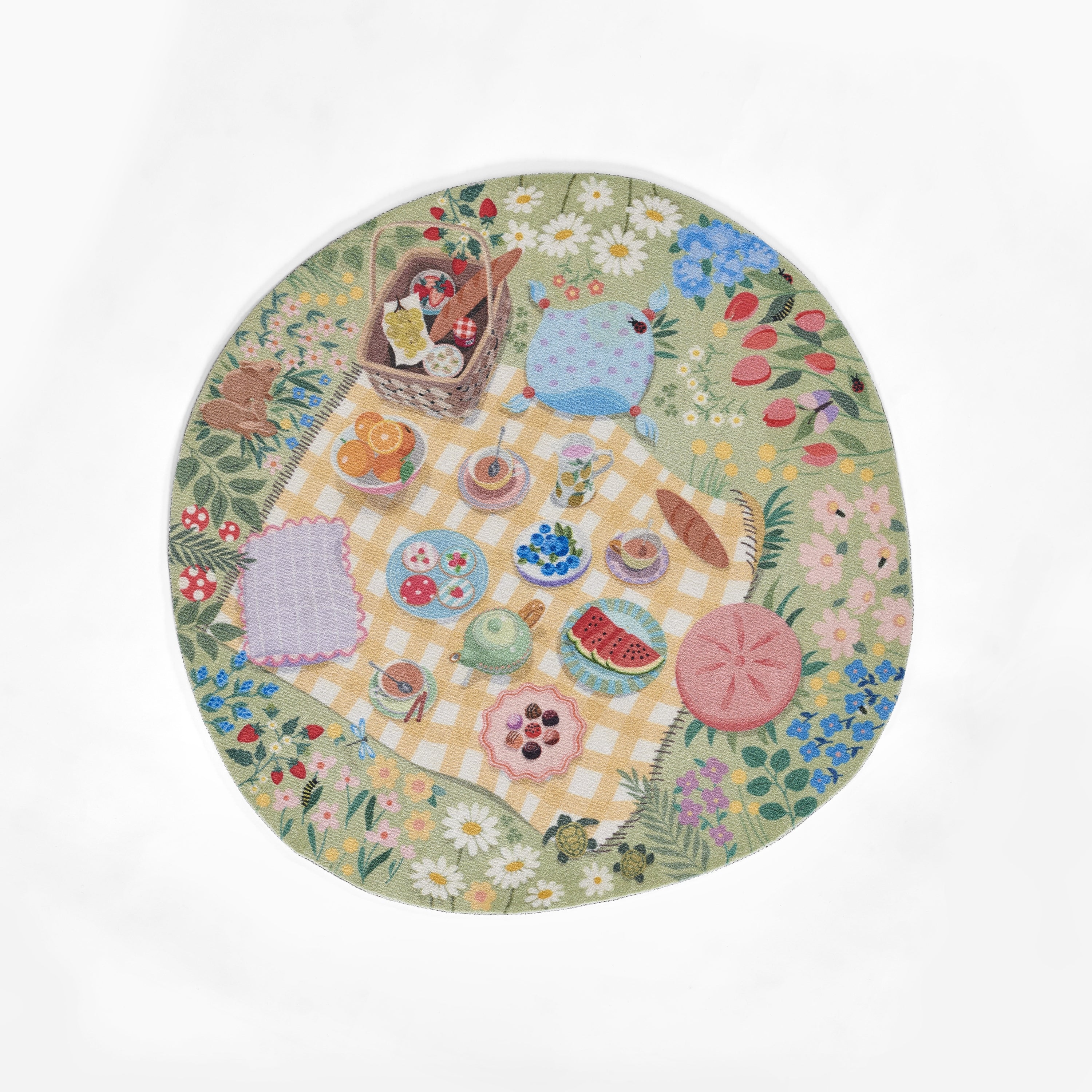Momeni Playground PLY-2 Tea Party Green Kid Rug