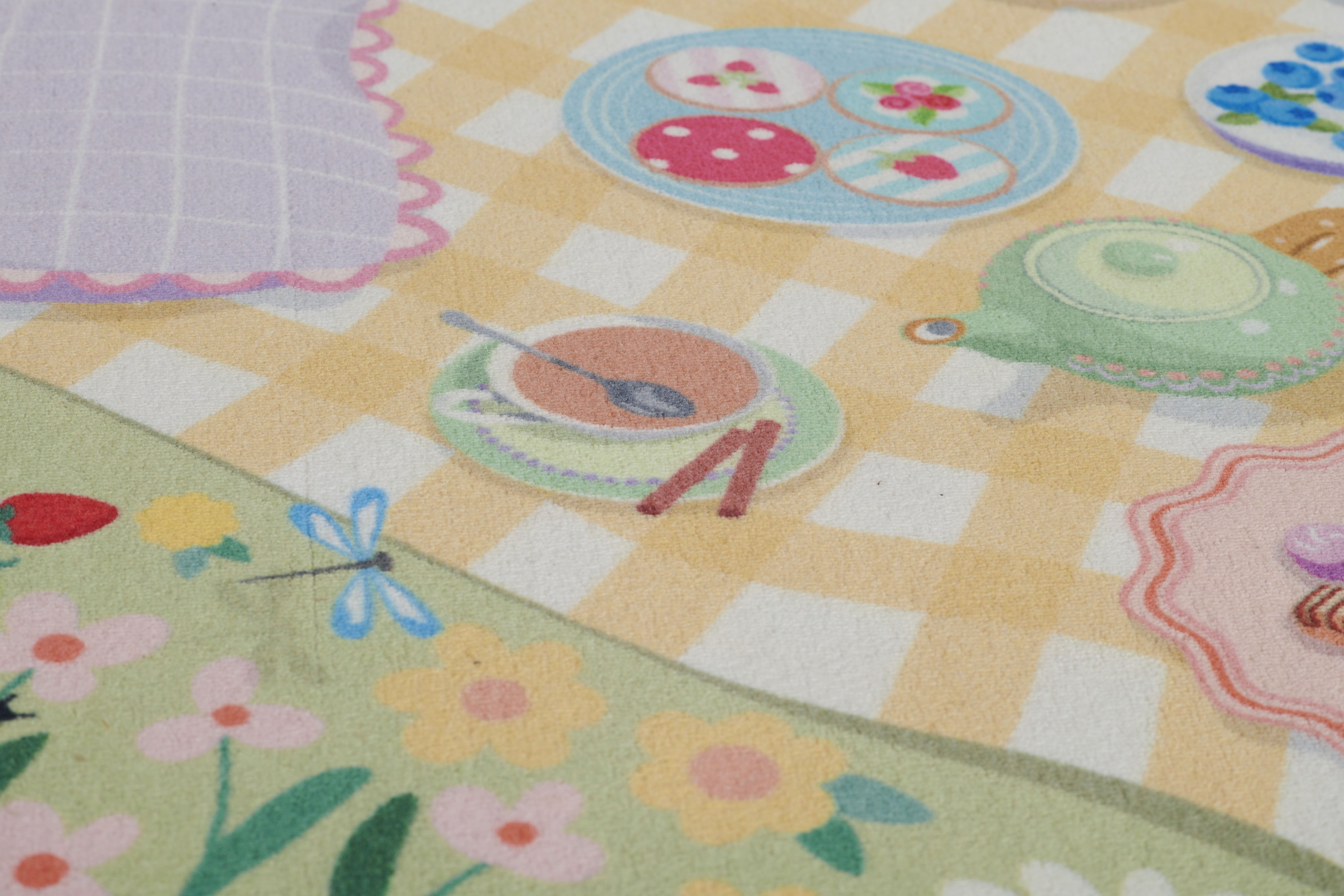 Momeni Playground PLY-2 Tea Party Green Kid Rug