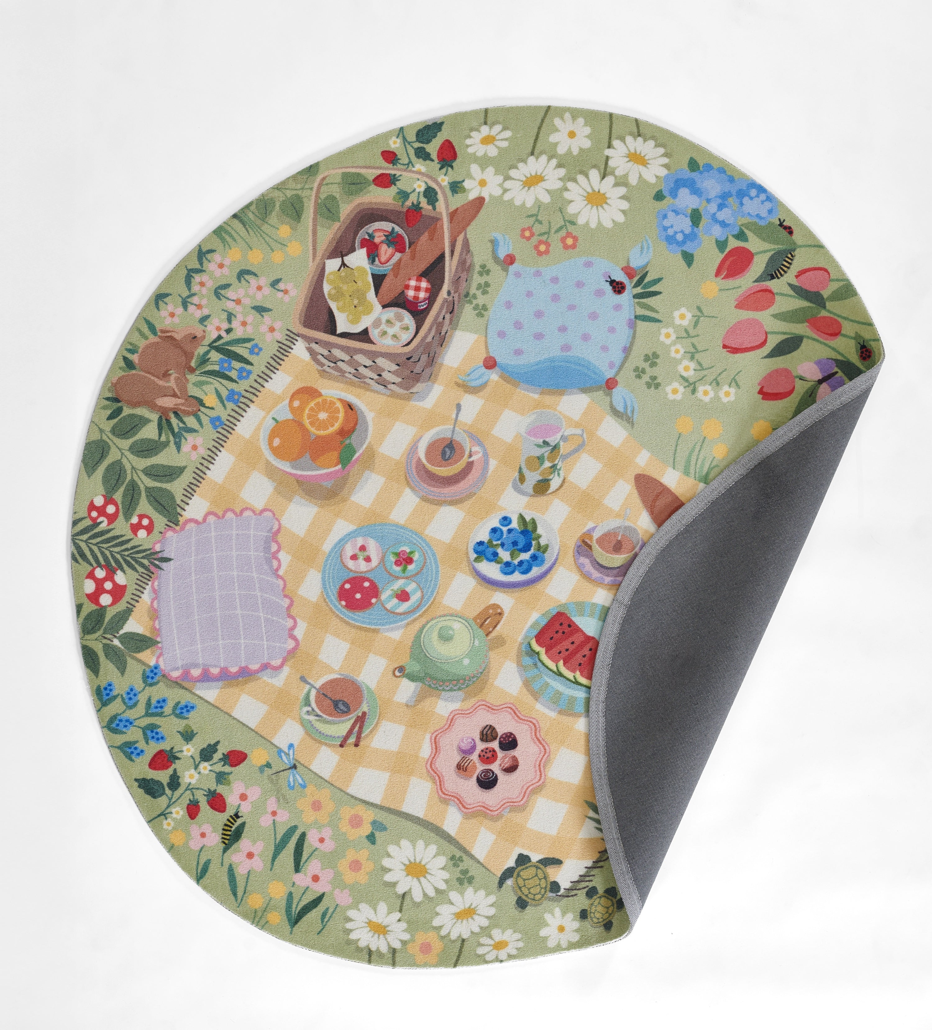 Momeni Playground PLY-2 Tea Party Green Kid Rug