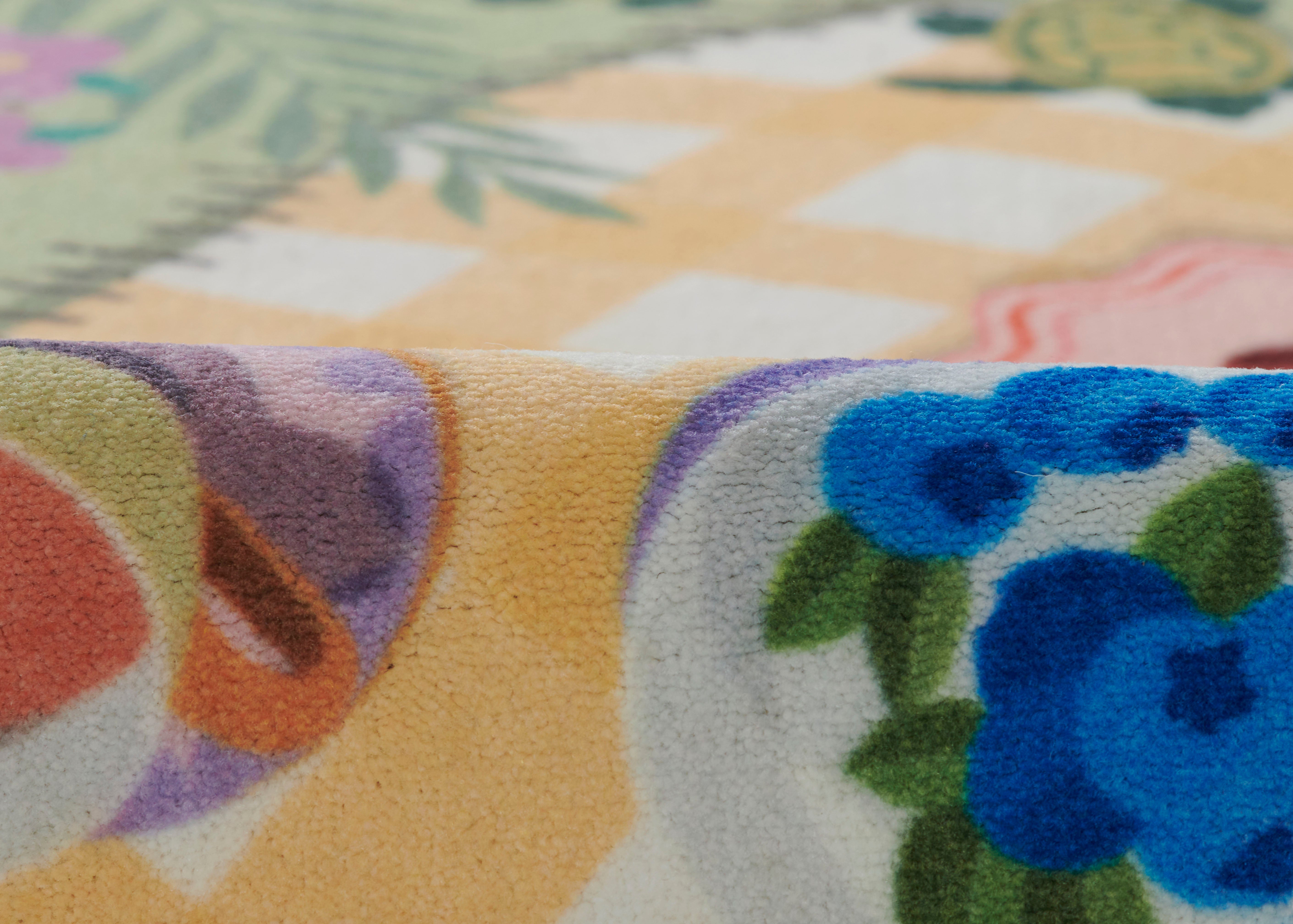 Momeni Playground PLY-2 Tea Party Green Kid Rug