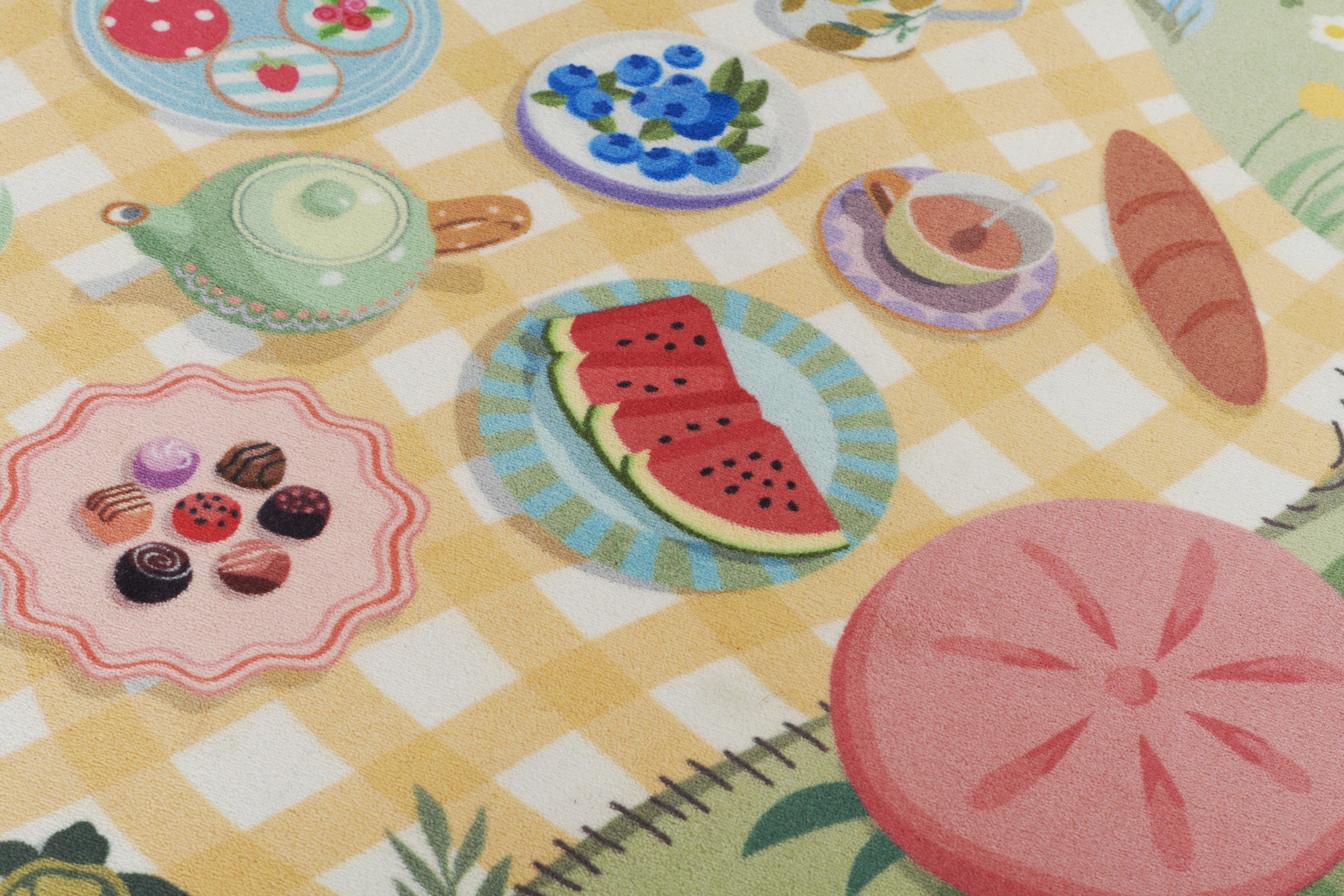 Momeni Playground PLY-2 Tea Party Green Kid Rug