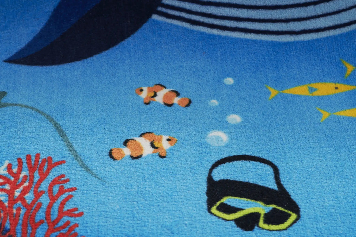 Playground PLY-3 Ocean Blue Area Rug by Momeni
