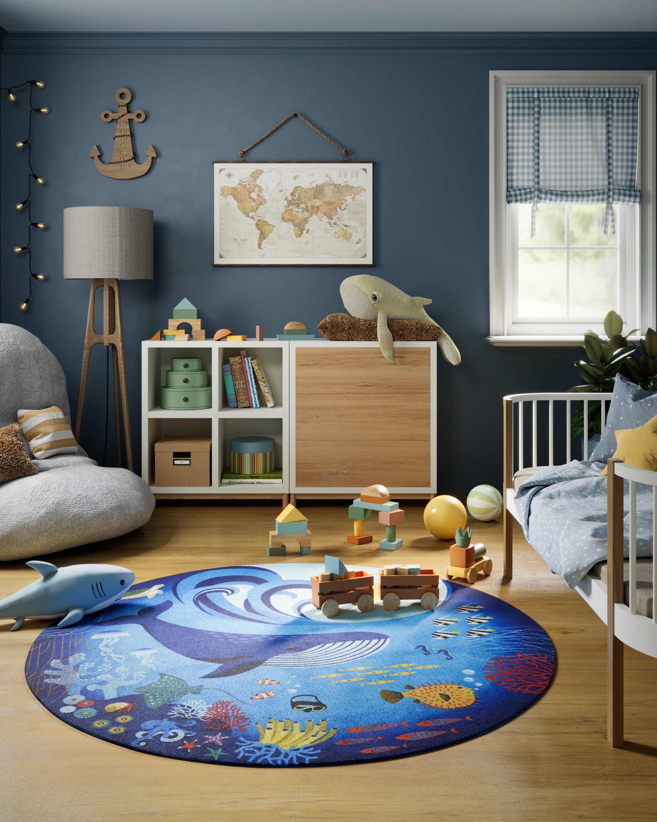 Momeni Playground PLY-3 Ocean Blue Kid Rug