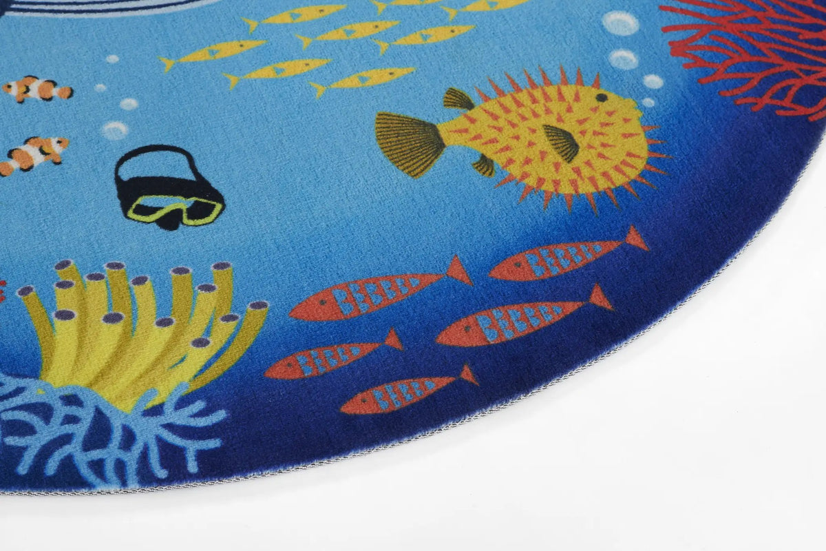 Playground PLY-3 Ocean Blue Area Rug by Momeni