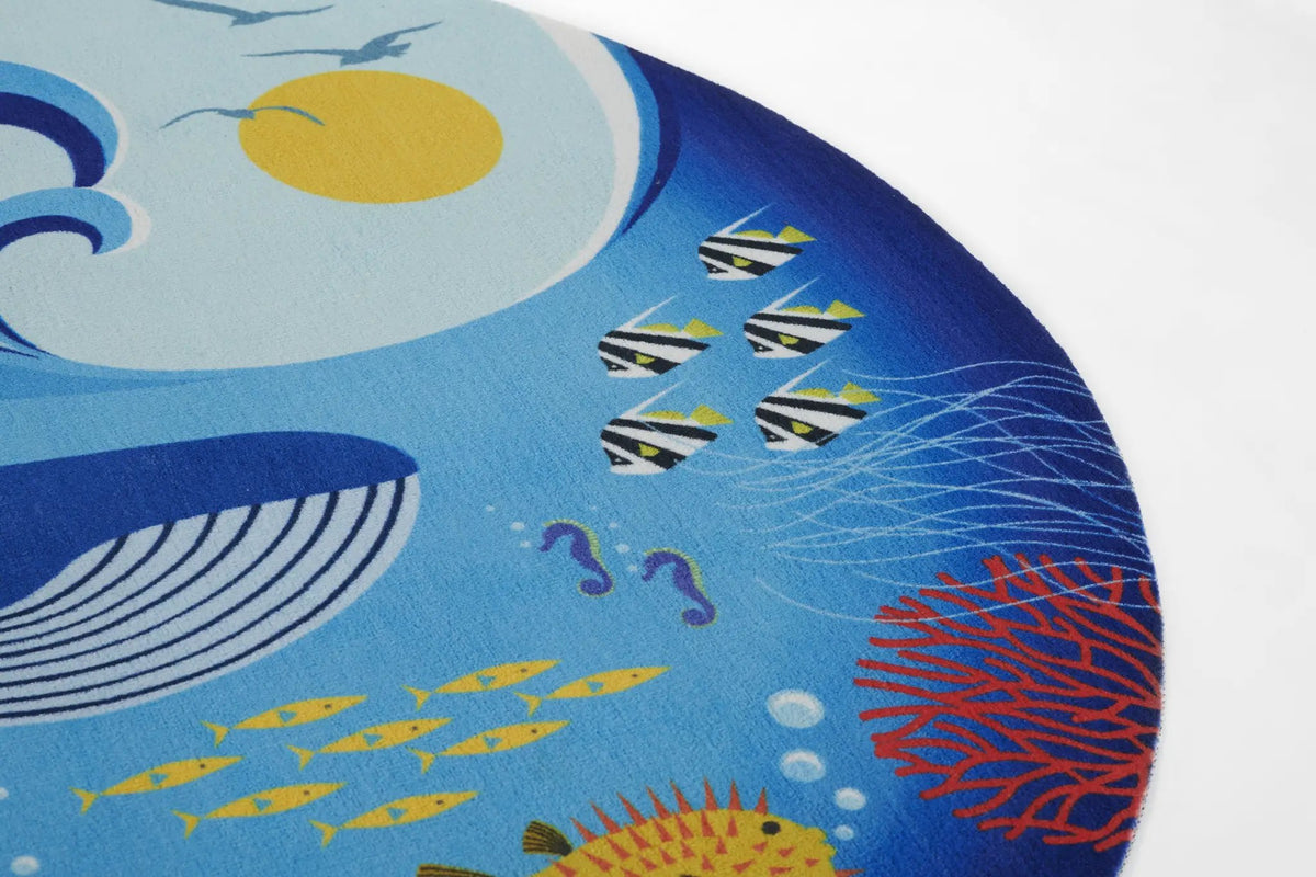Playground PLY-3 Ocean Blue Area Rug by Momeni