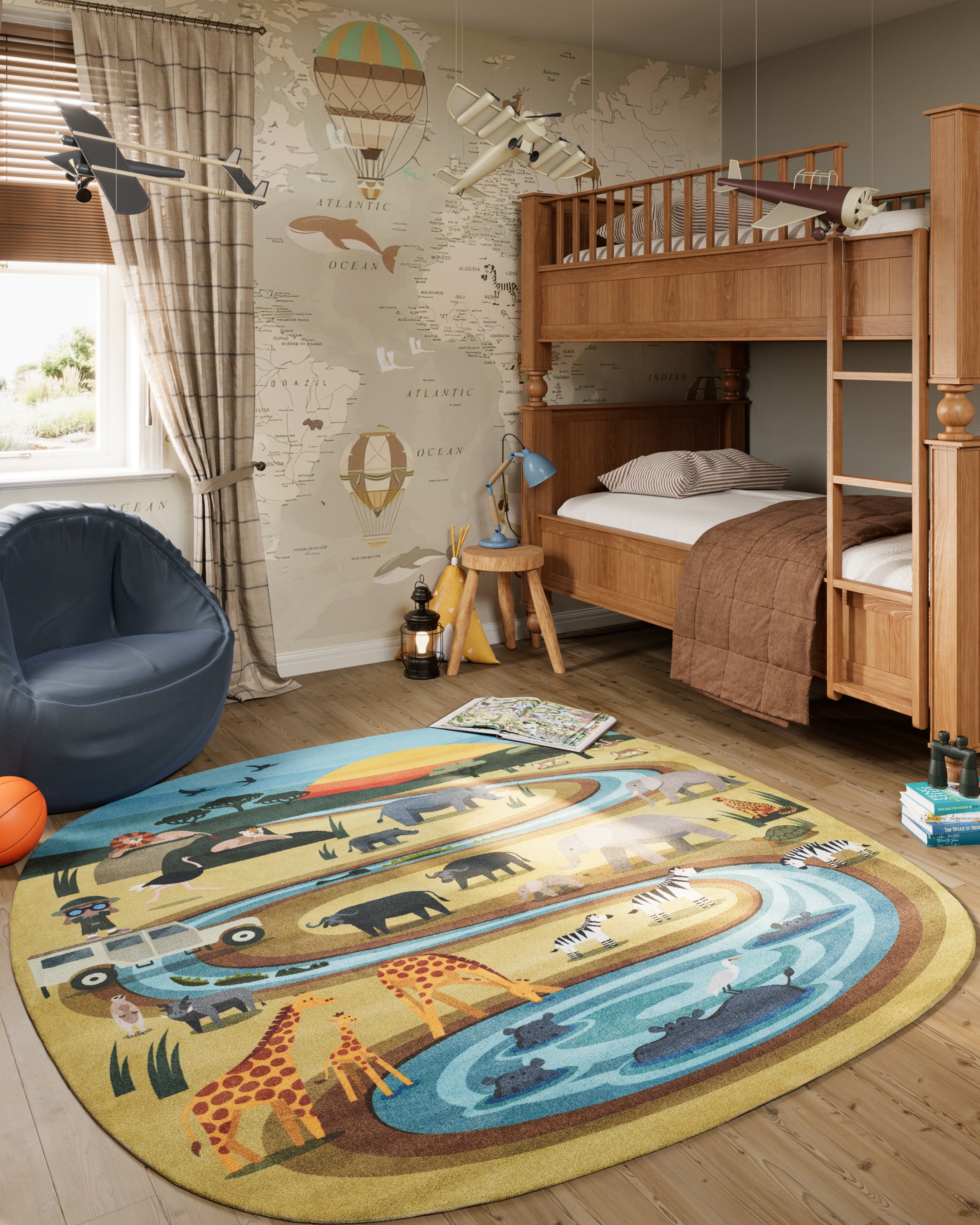 Momeni Playground PLY-5 Safari Multicolor Kid Rug