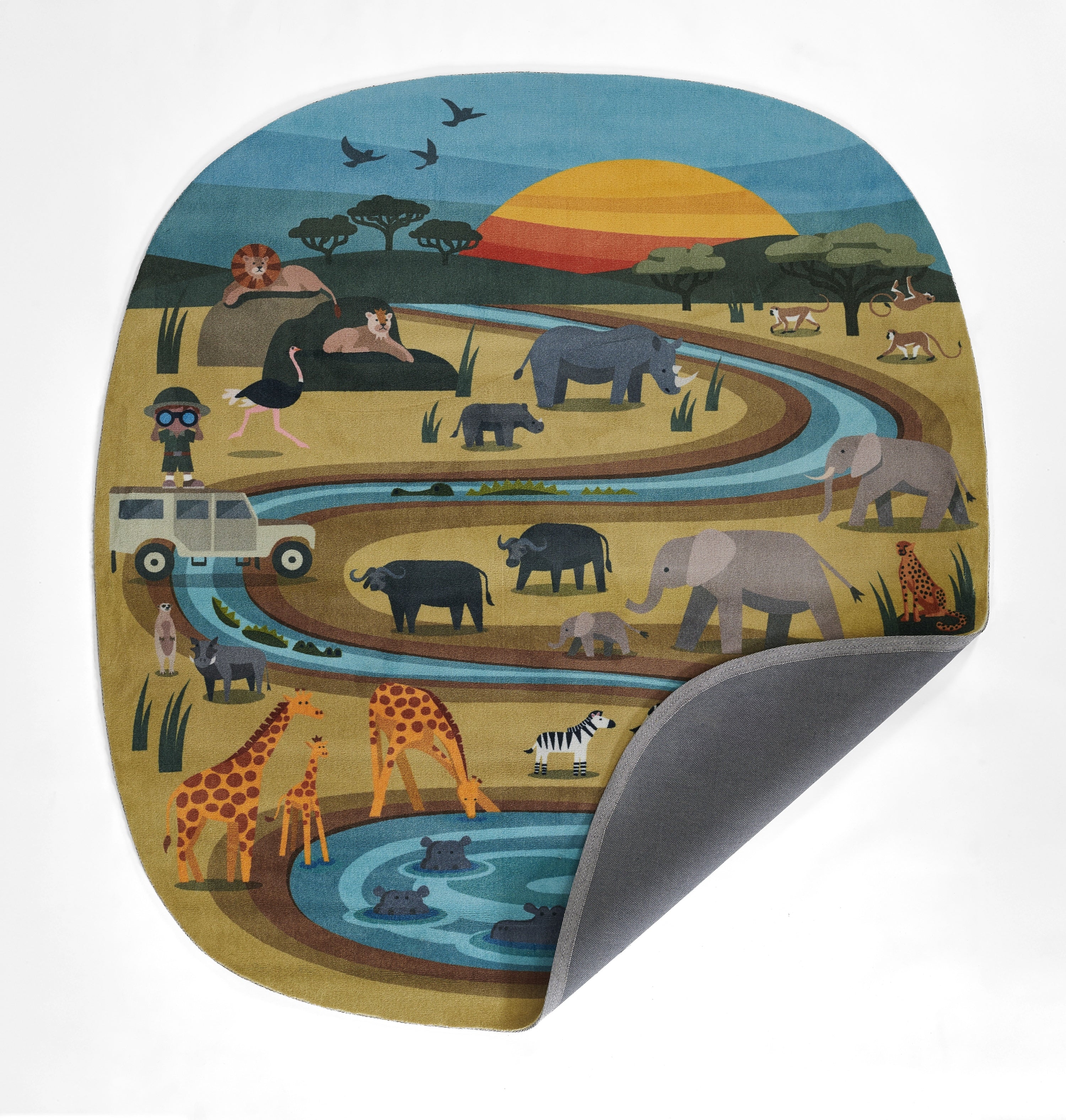 Momeni Playground PLY-5 Safari Multicolor Kid Rug