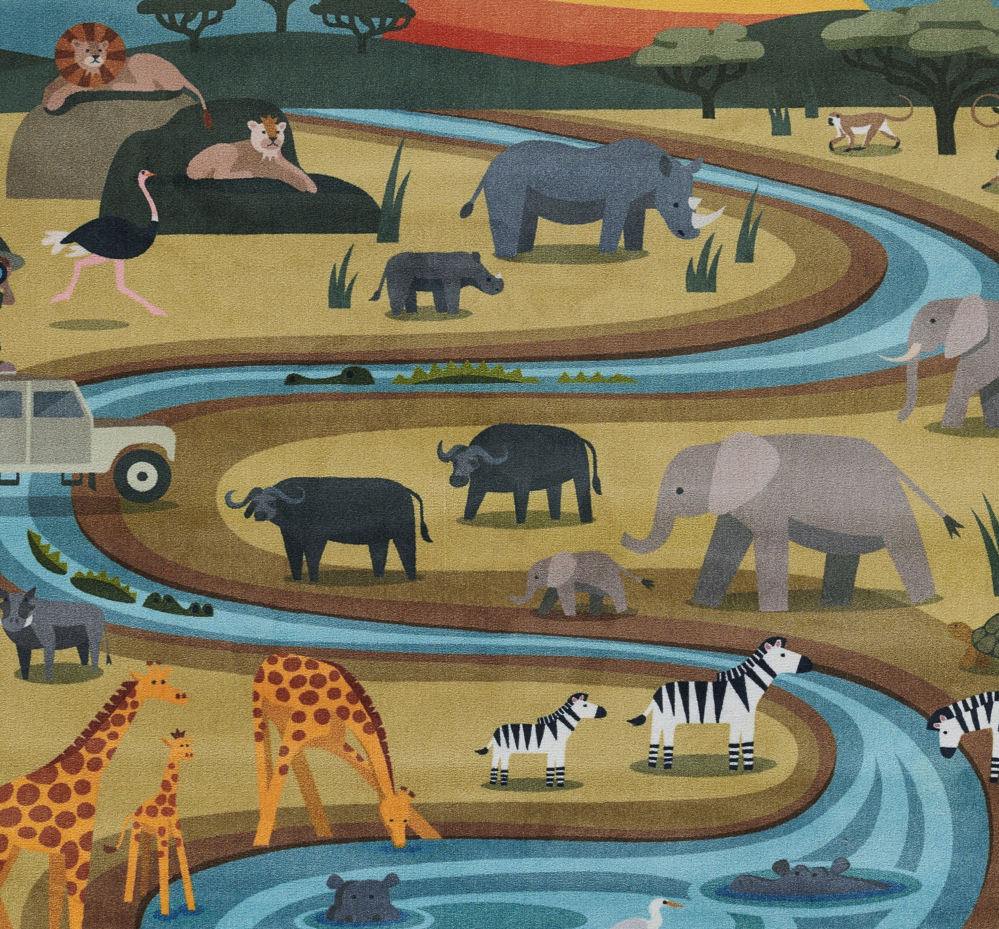 Momeni Playground PLY-5 Safari Multicolor Kid Rug