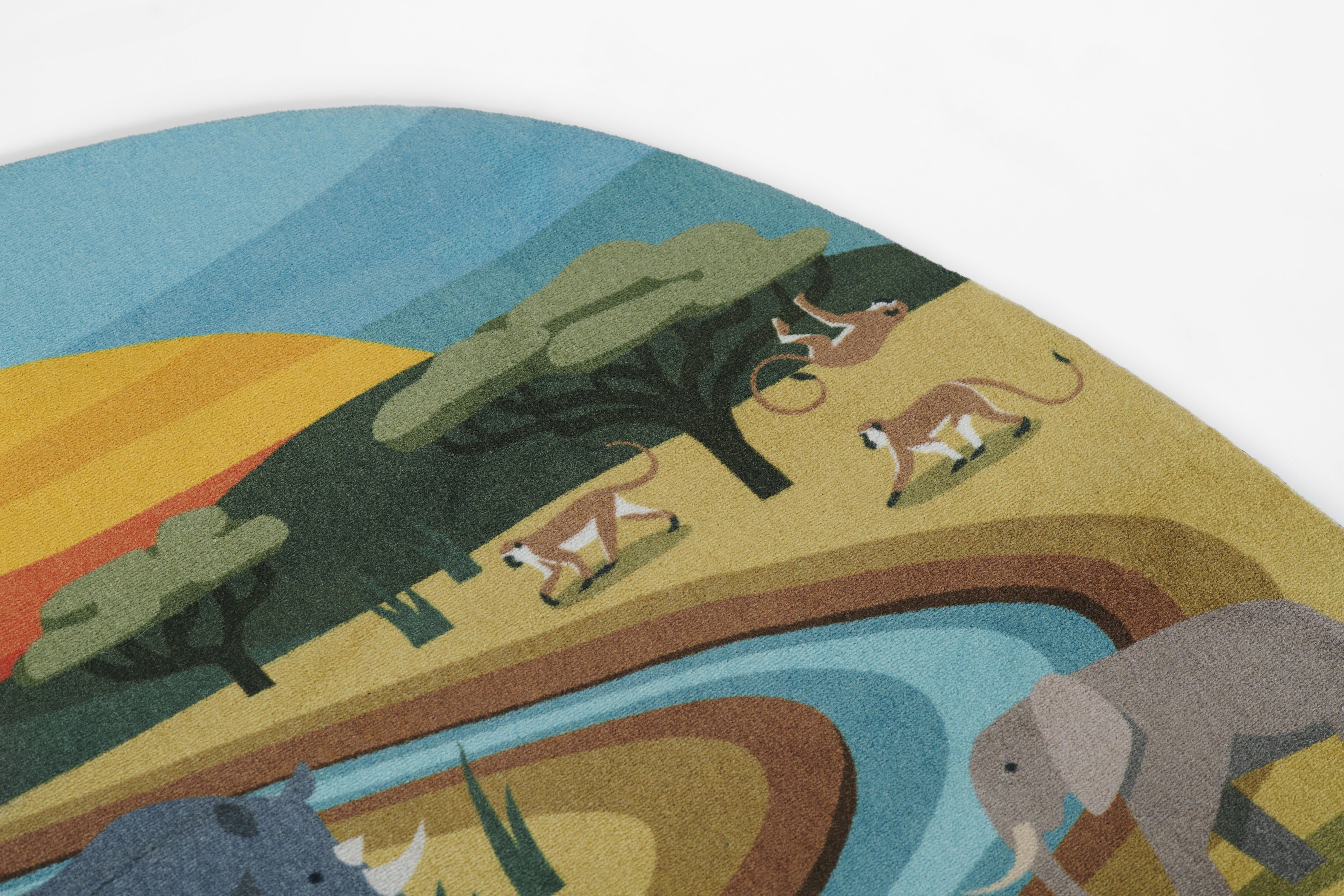 Momeni Playground PLY-5 Safari Multicolor Kid Rug