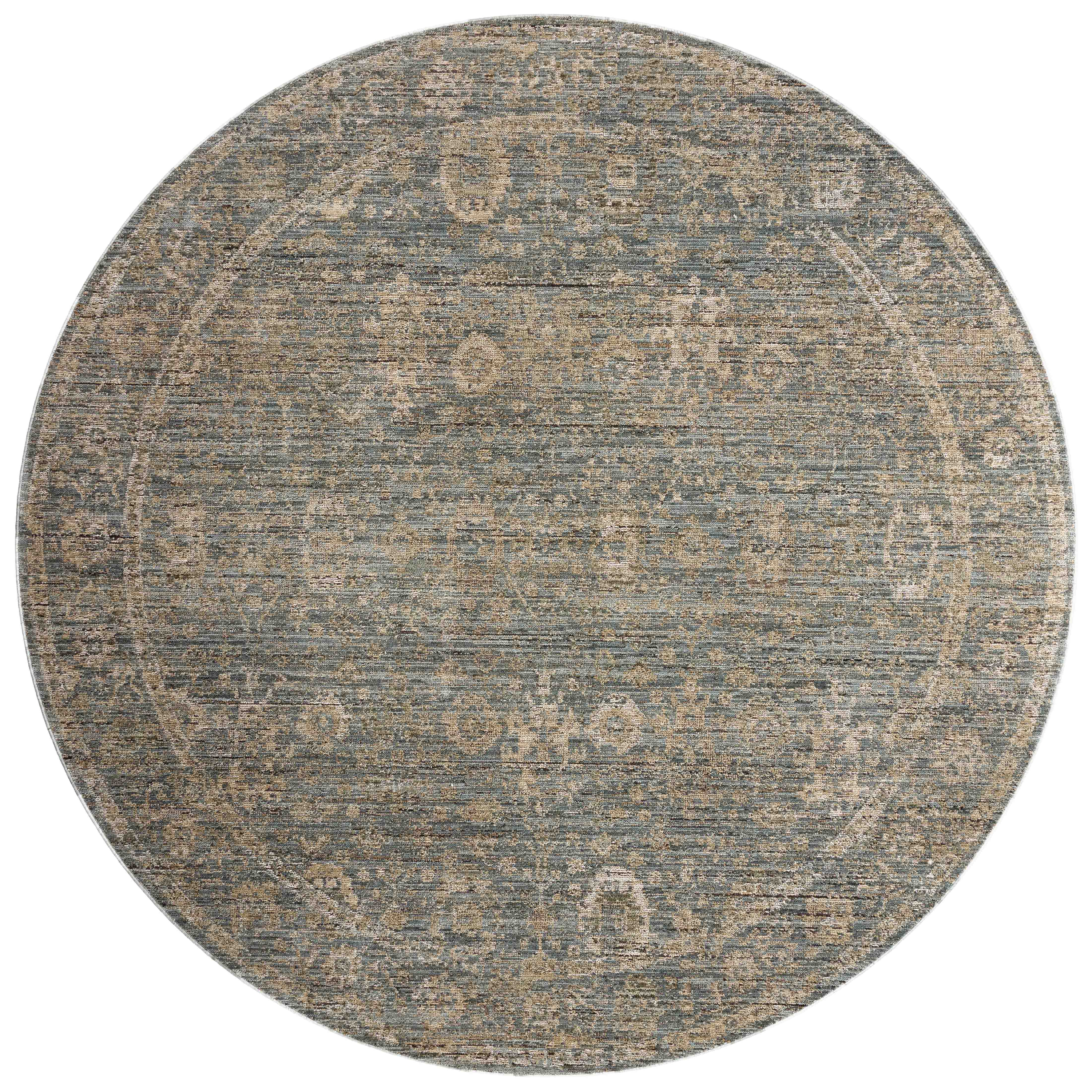 Featuring calming blue and sandy hues and vintage detail, the Priscilla PRL-03 Blue / Sand Area Rug is a power-loomed 100% polyester area rug for any room