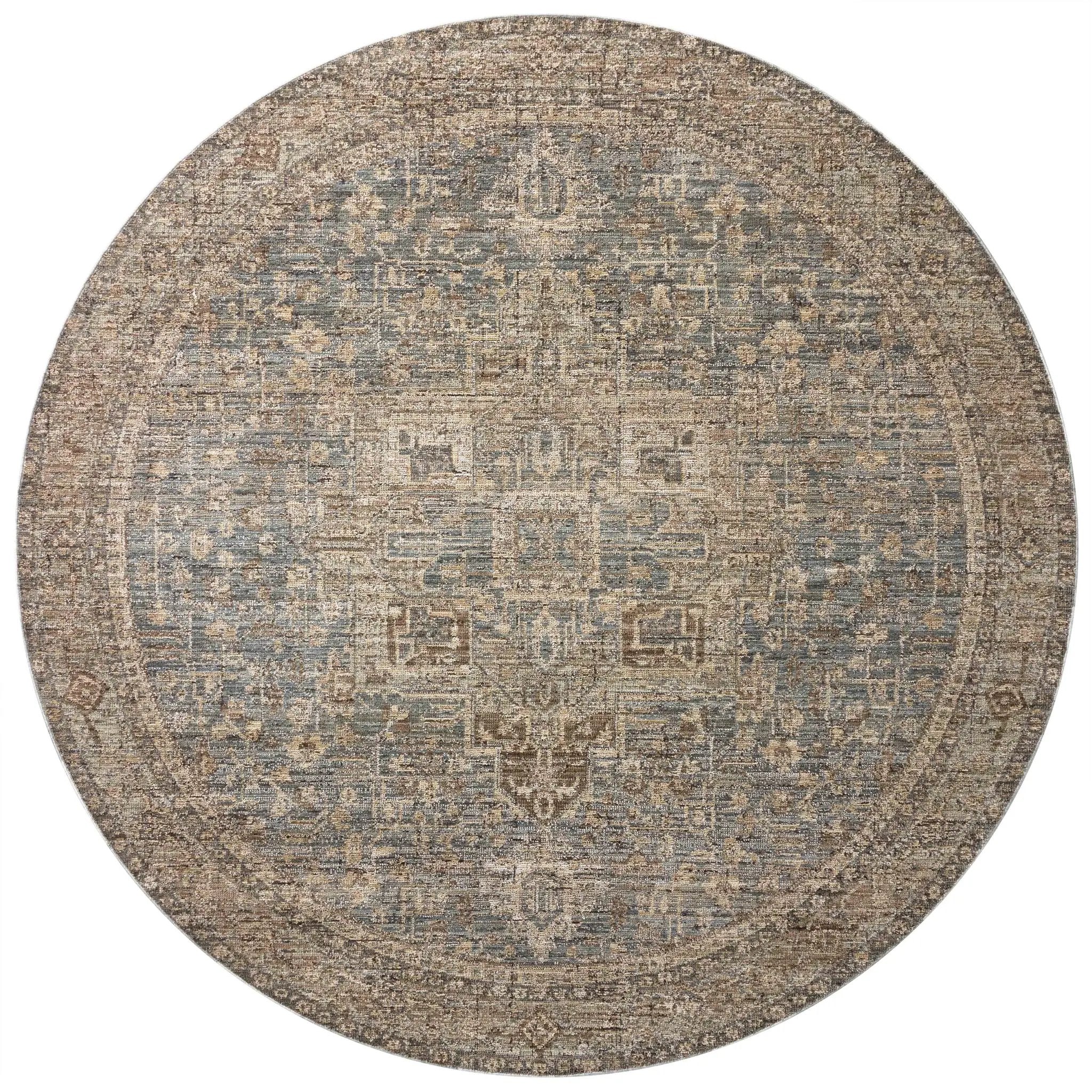 Priscilla PRL-04 Blue / Bark Area Rug by Loloi