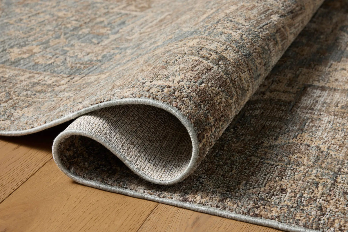 Priscilla PRL-04 Blue / Bark Area Rug by Loloi