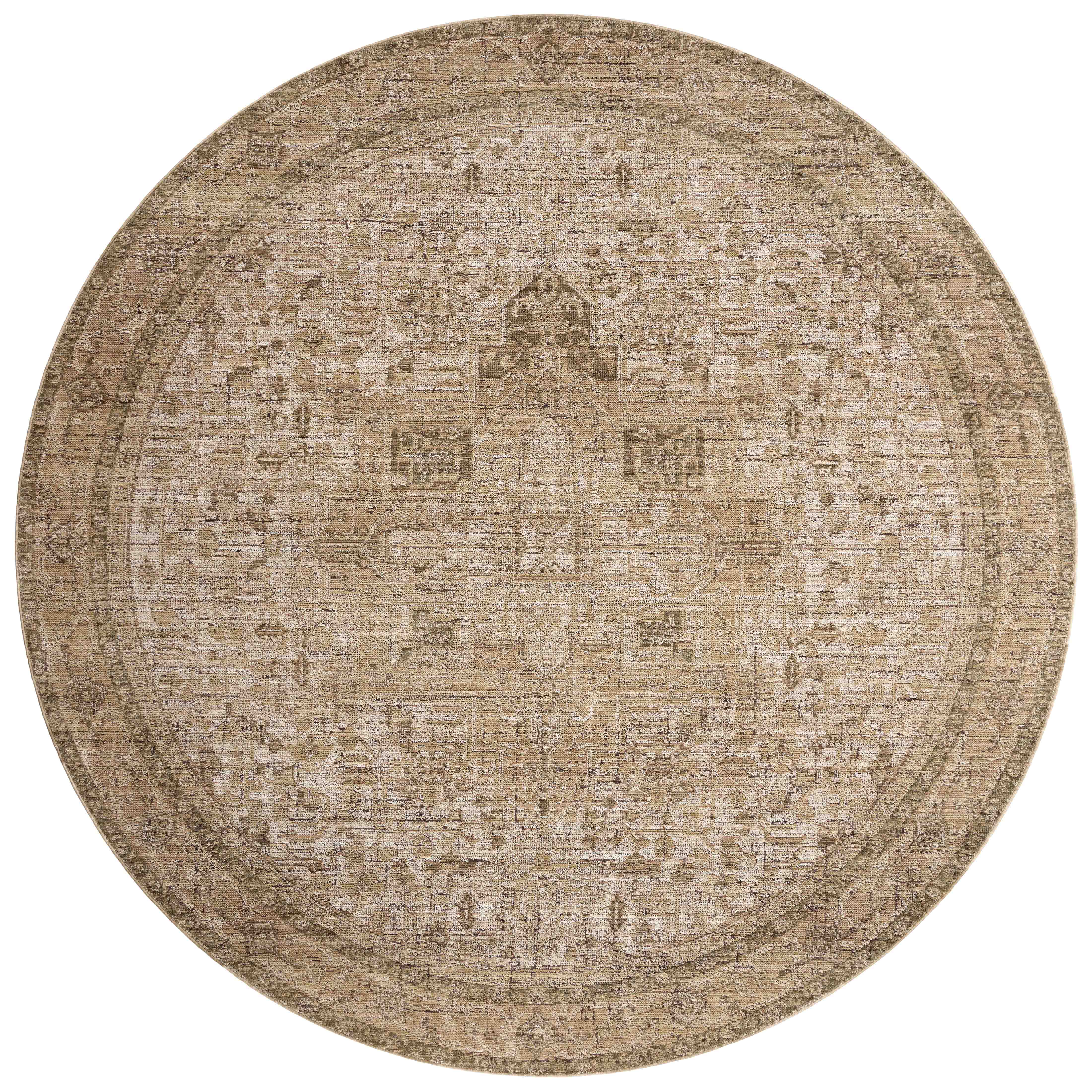 With warm beige and earthy hues and vintage styling, the Priscilla PRL-07 Beige / Earth Area Rug is a power-loomed 100% polyester area rug that elevates any room