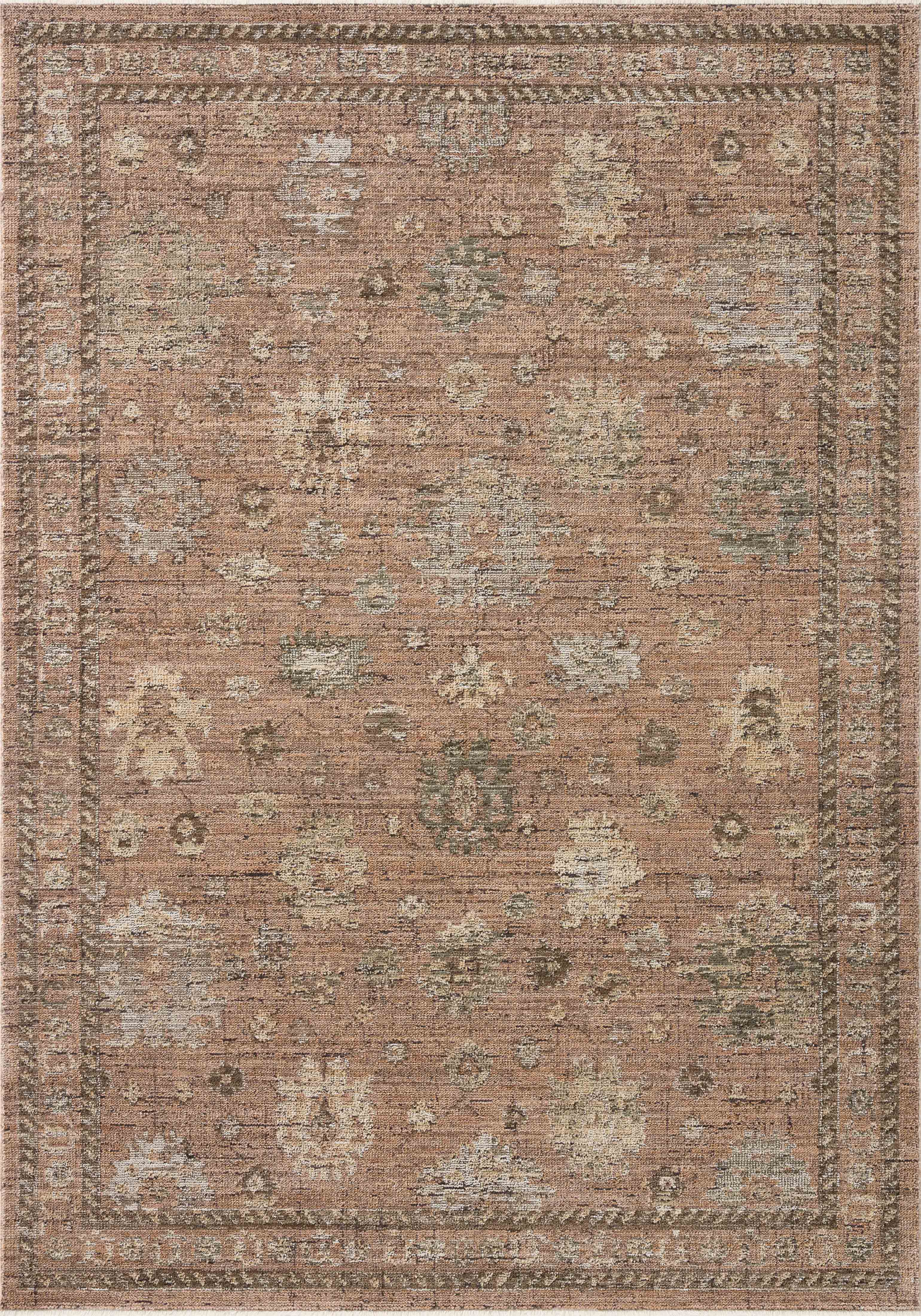The Priscilla PRL-08 Blush / Multi Area Rug blends delicate blush and vibrant multi-toned tones and vintage motifs into a power-loomed 100% polyester area rug with timeless appeal
