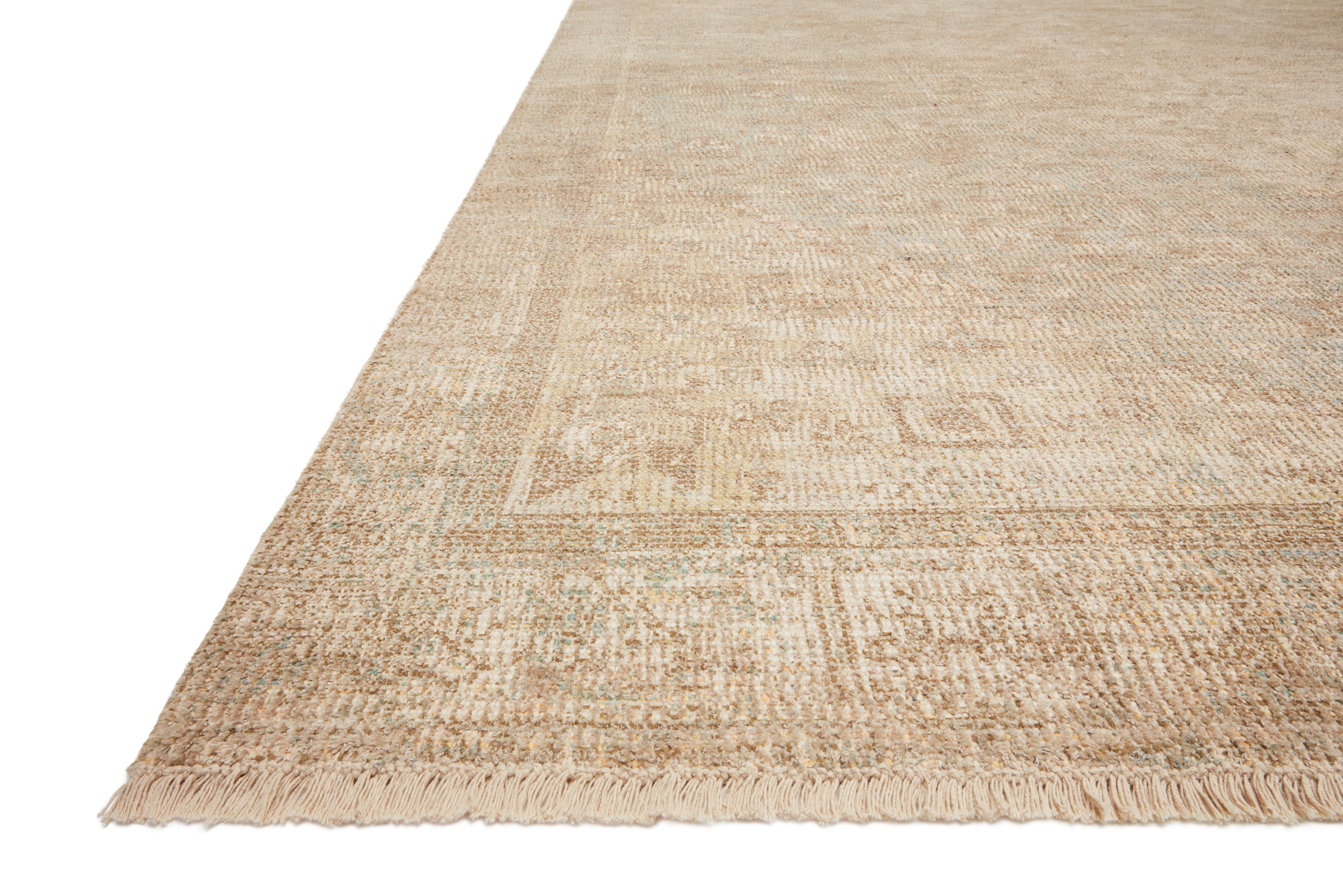 Priya PRY-01 and-woven Ocean and Ivory area rug with contemporary tonal patterns, ethically made in India