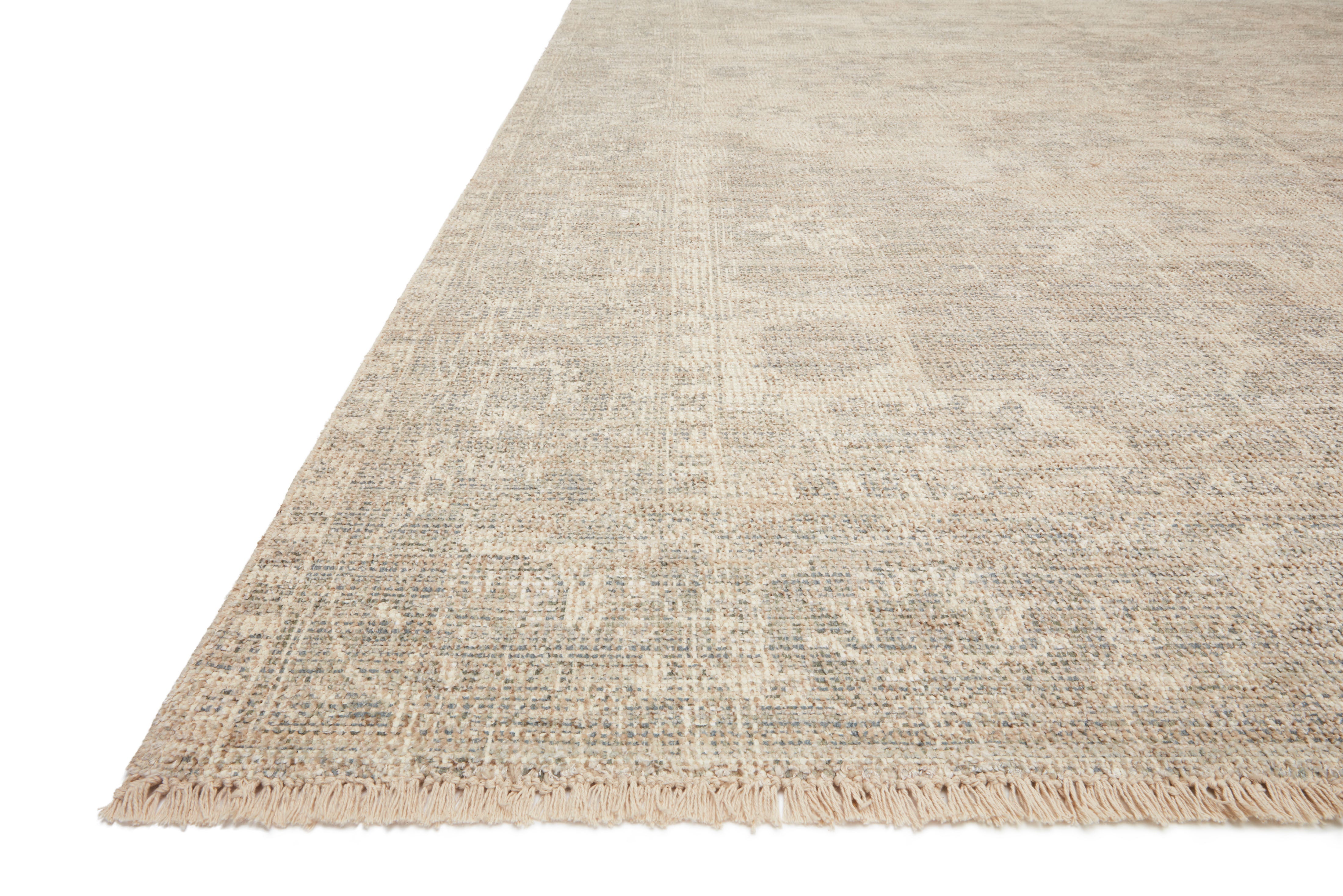 Priya PRY-04 hand-woven Ivory and Grey area rug, subtle tonal patterns, ethically produced in India