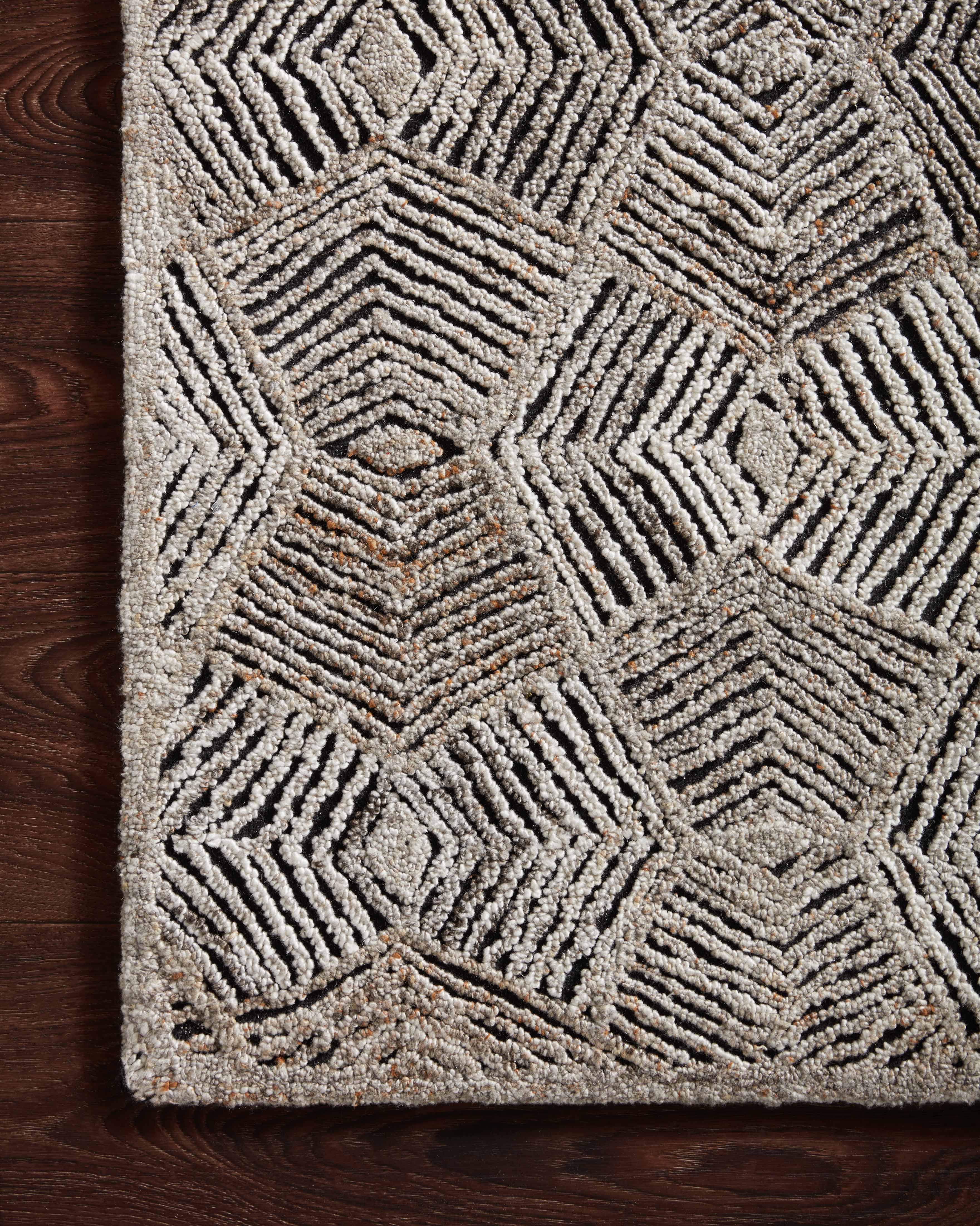 Elegant Prescott PRE-01 Fawn Area Rug with subtle geometric design, high-low texture, handcrafted in India, GoodWeave certified