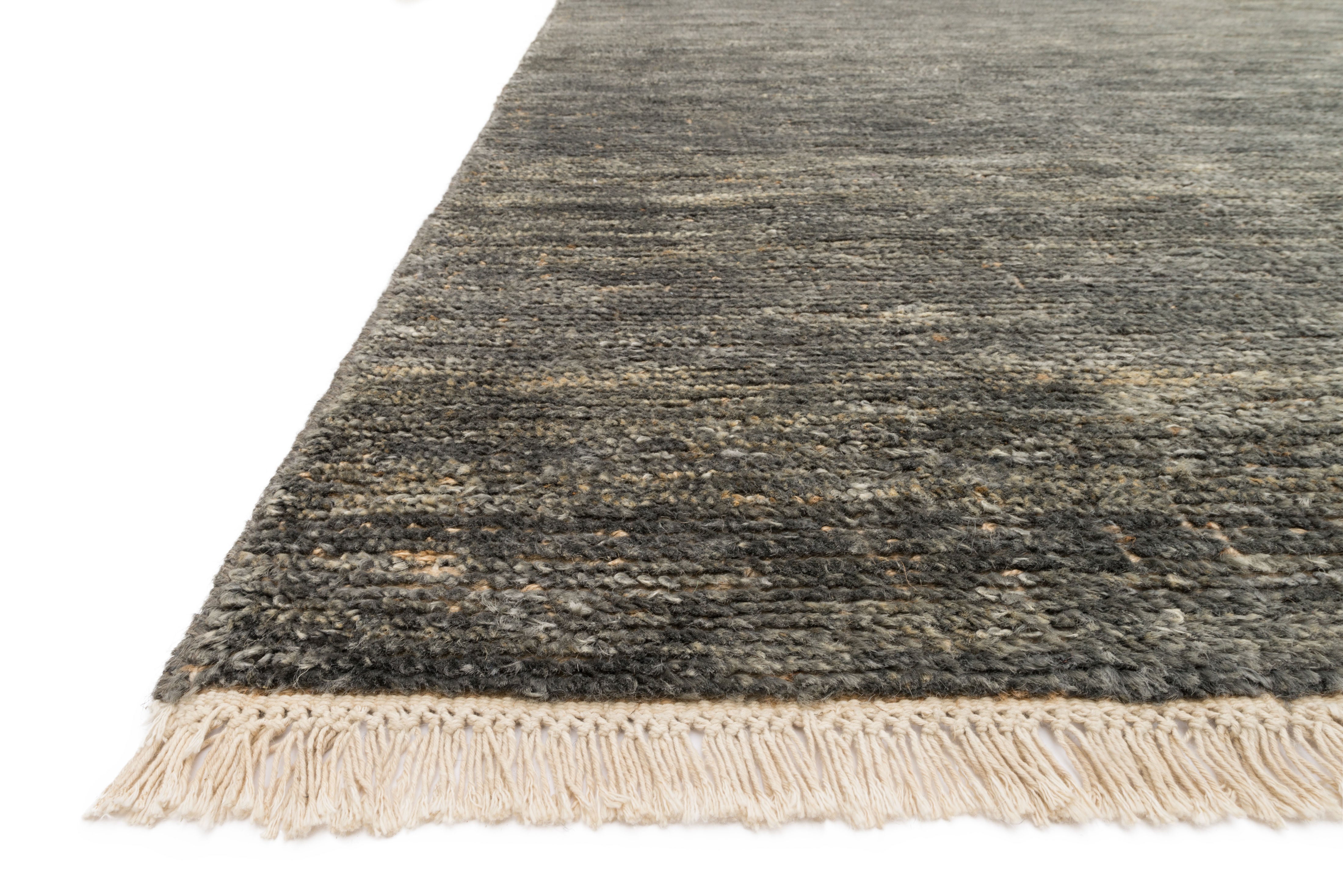 Hand-knotted Quinn QN-01 Grey Area Rug, natural jute and cotton, GoodWeave certified, sustainable, blends with contemporary and Scandinavian décor